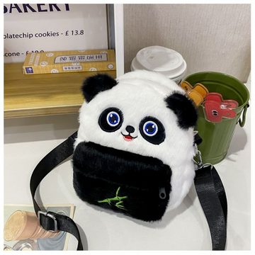 SOTOR Umhängetasche Panda Kleine Tasche Plüsch Schulter (Cartoon Panda Crossbody Tasche Neue Kinder Geschenk Reise Geldbörse Handy Tasche Plüsch Umhängetasche Frauen Tasche)