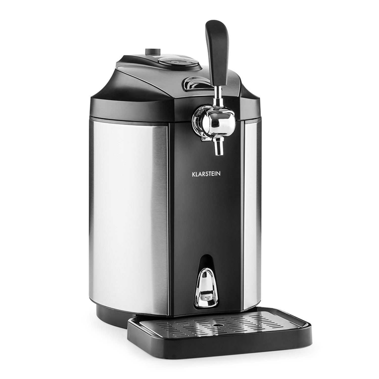 Klarstein Bierzapfanlage Skal Bierzapfanlage 5L Fässer CO2 thermoelektrisch 2-12°C Edelstahl, Bierzapfanlage Bierkühler 5l Fässer CO2