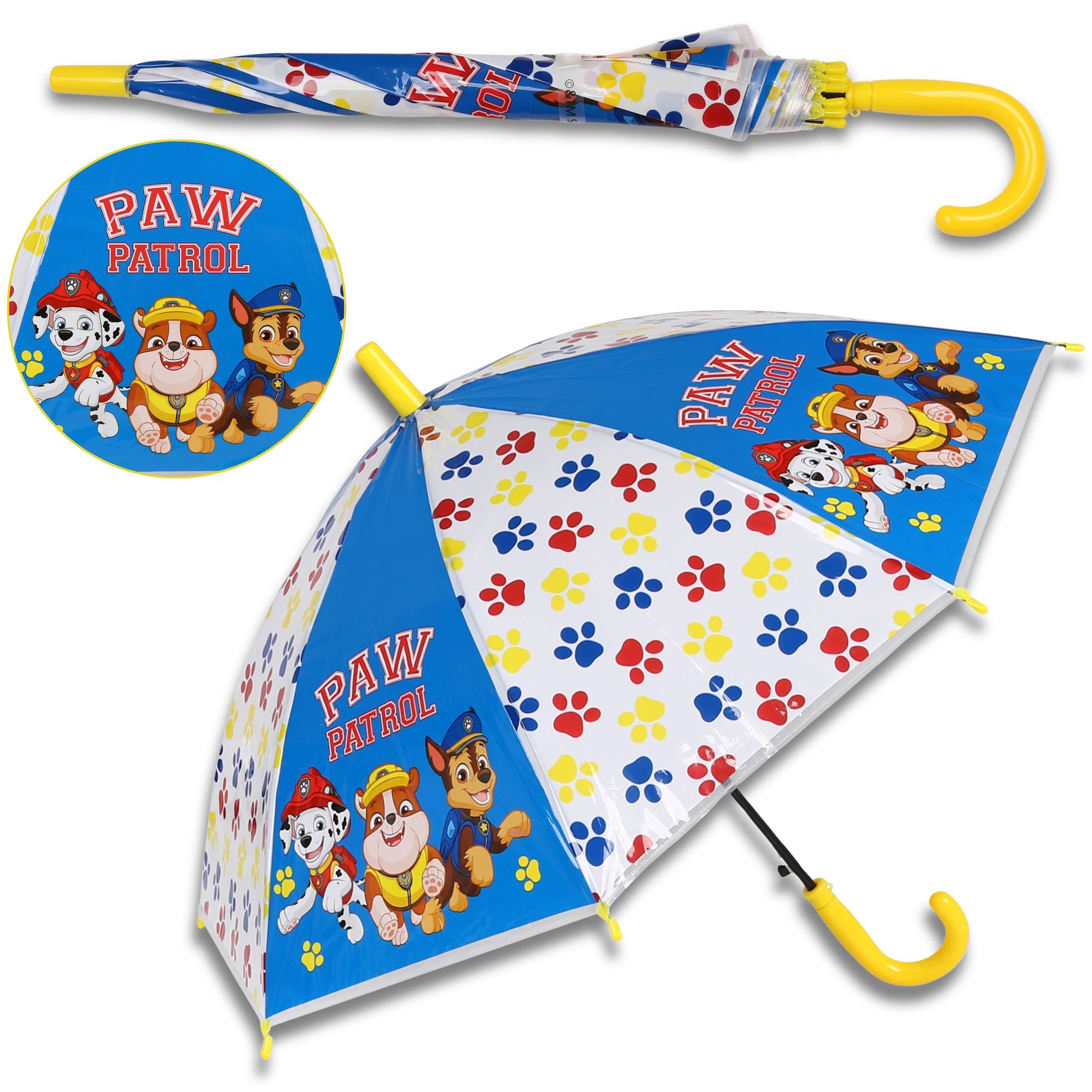 PAW PATROL Taschenregenschirm Paw Patrol Regenschirm Marshall, Rubble & Chase bunt, automatisch