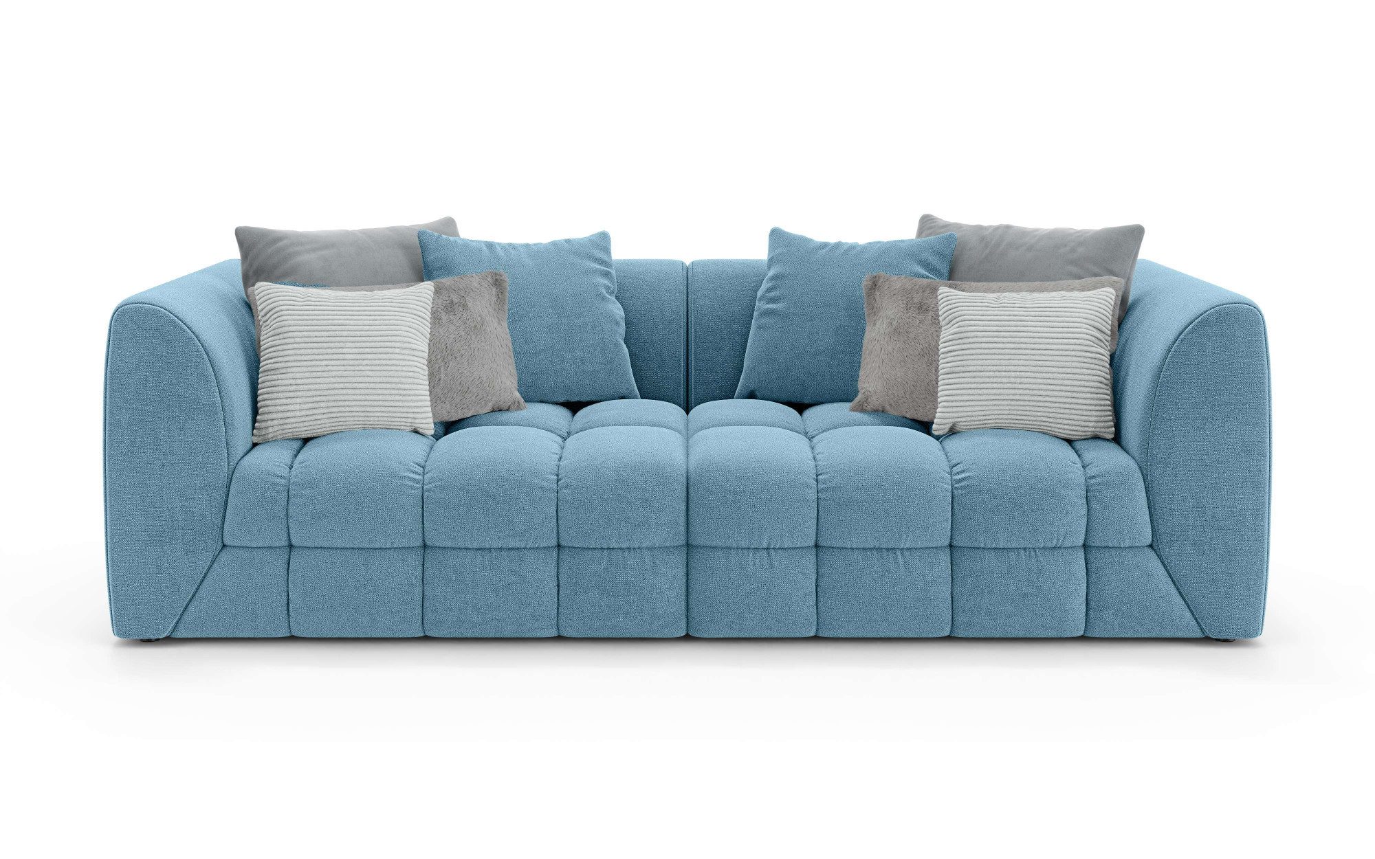 s.Oliver Big-Sofa COBBO 3-Sitzer Design-Sofa Bubble-Optik, Maße B/T/H: 259/126/104 cm, mit vielen Kissen, moderne Steppung und hoher Sitzkomfort