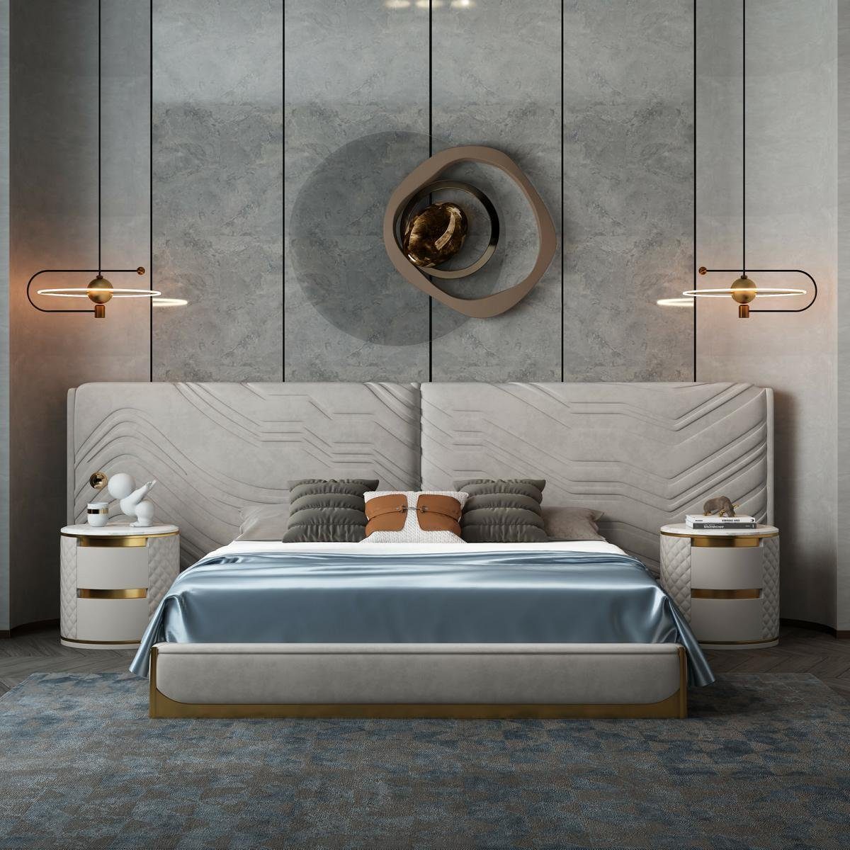 Polster in Hotel Hotel Luxus (1-tlg., Design Möbel Luxus Europa Betten ohne Doppel JVmoebel 1x Bett Betten nur Made Nachttische), Bett Bett