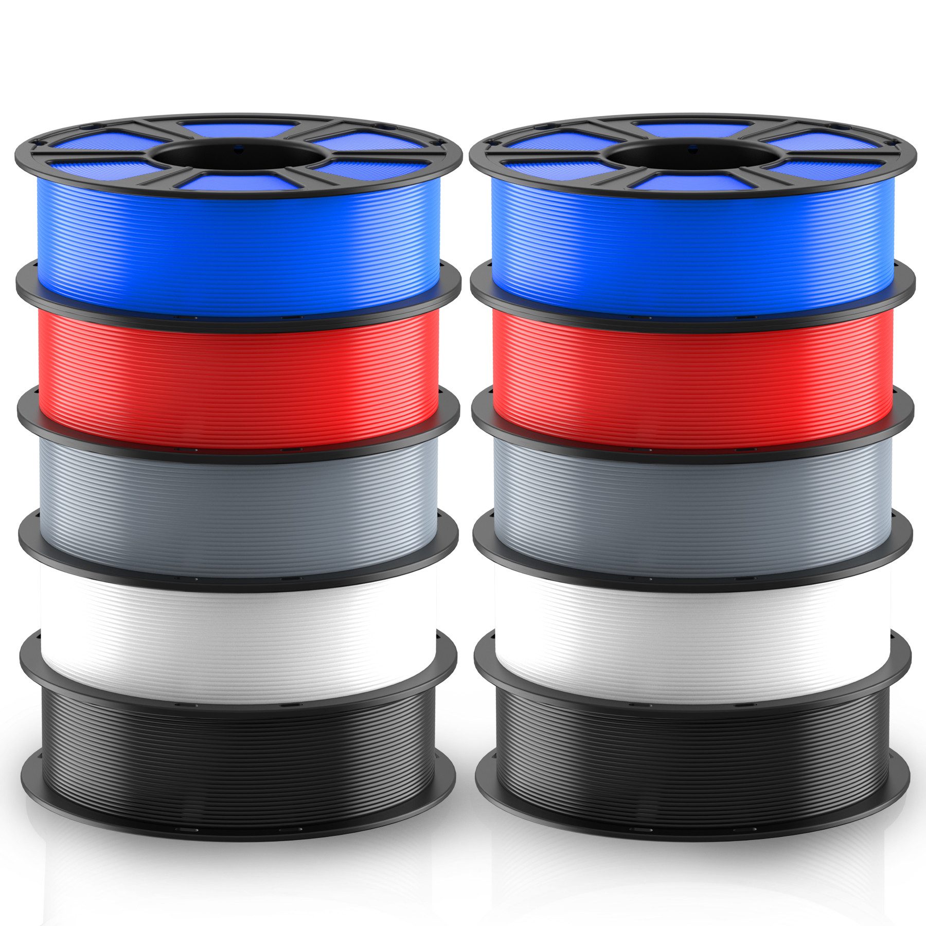 Geeetech Filament 3D Drucker PLA Filament 1,75mm 10KG Set 10 Farben, Hohe Maßgenauigkeit & Zähigkeit 3D-Druckmaterialien