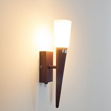 hofstein Wandleuchte »Presinaci« Wandlampe aus Metall/Glas in Rostfarben/Weiß, ohne Leuchtmittel, 2800 Kelvin, Wandspot im modernen Design mit An-/Ausschalter am Gehäuse, 1x G9