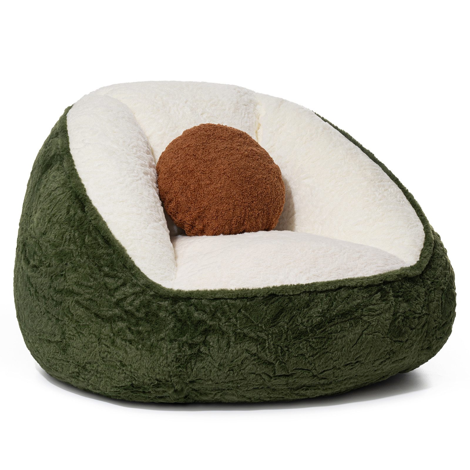 Insma Sitzsack Beanbag Sessel mit Kissen Loungesessel Bodensofa, mit Seitentasche für Wohnzimmer & Schlafzimmer 75x60x60cm
