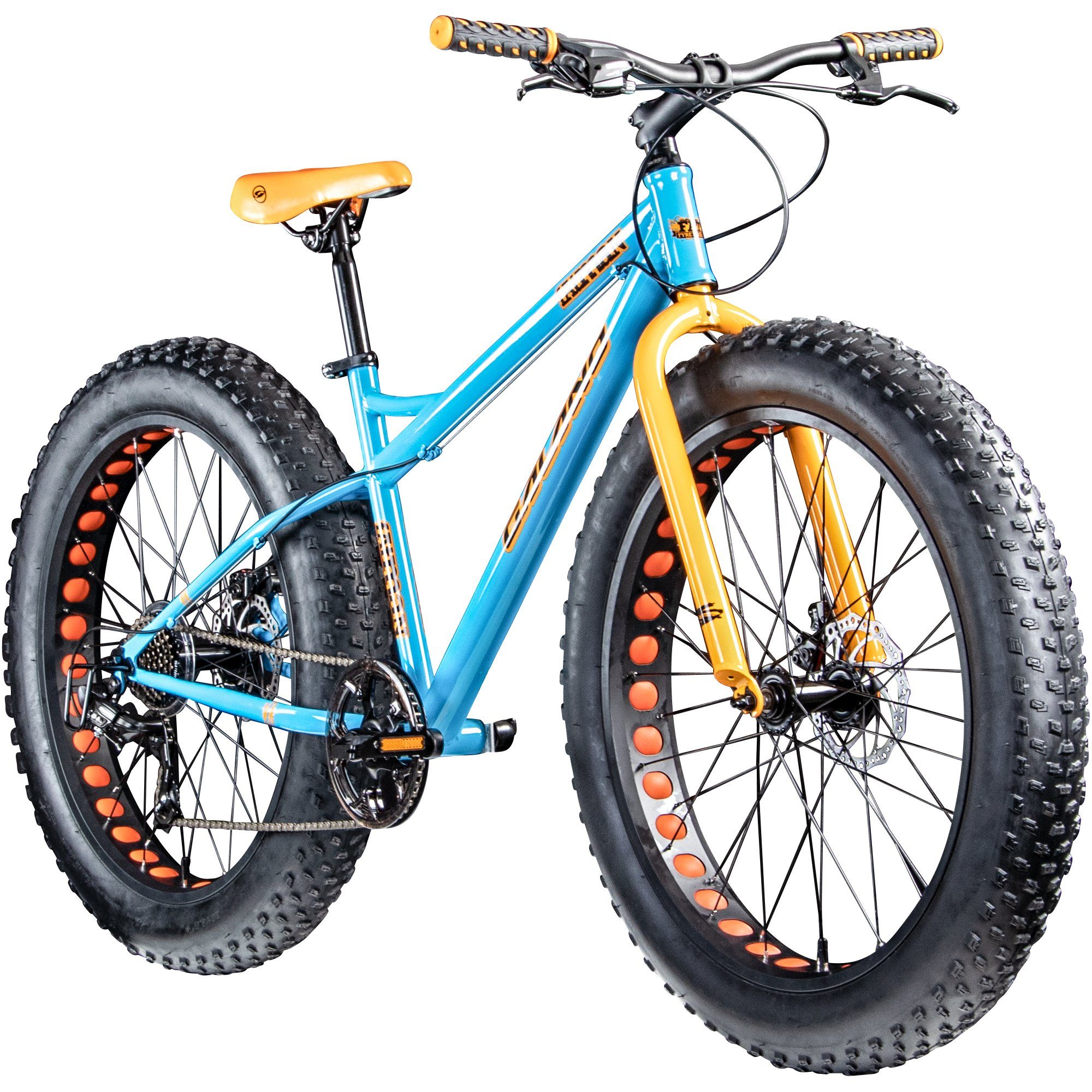 Galano Mountainbike Fatman 4.0, 7 Gang, Kettenschaltung, 26 Zoll Fatbike für Damen und Herren 155 - 180 cm MTB Fahrrad Fat Bike
