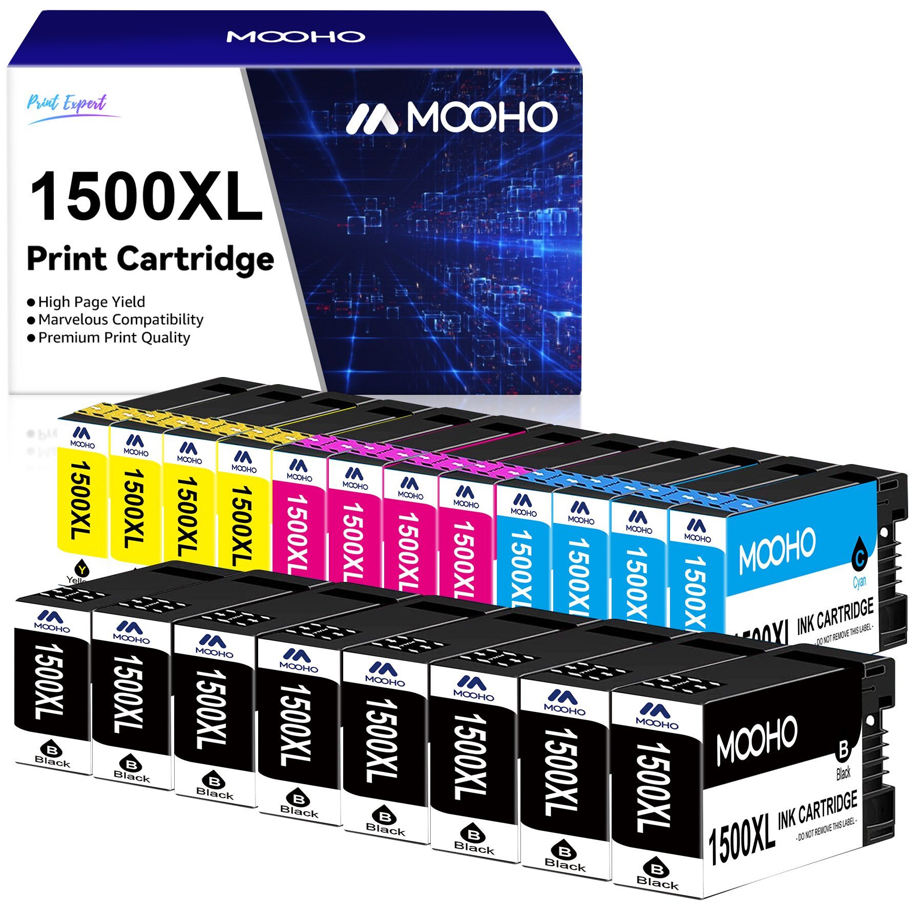MOOHO 20PK 1500XL für CANON PGI-1500 XL Multipack Tintenpatrone (MB2150 MB2155 MB2000 MB2050 MB2100, MB2700 MB2300 MB2350 MB2750 MB2755)