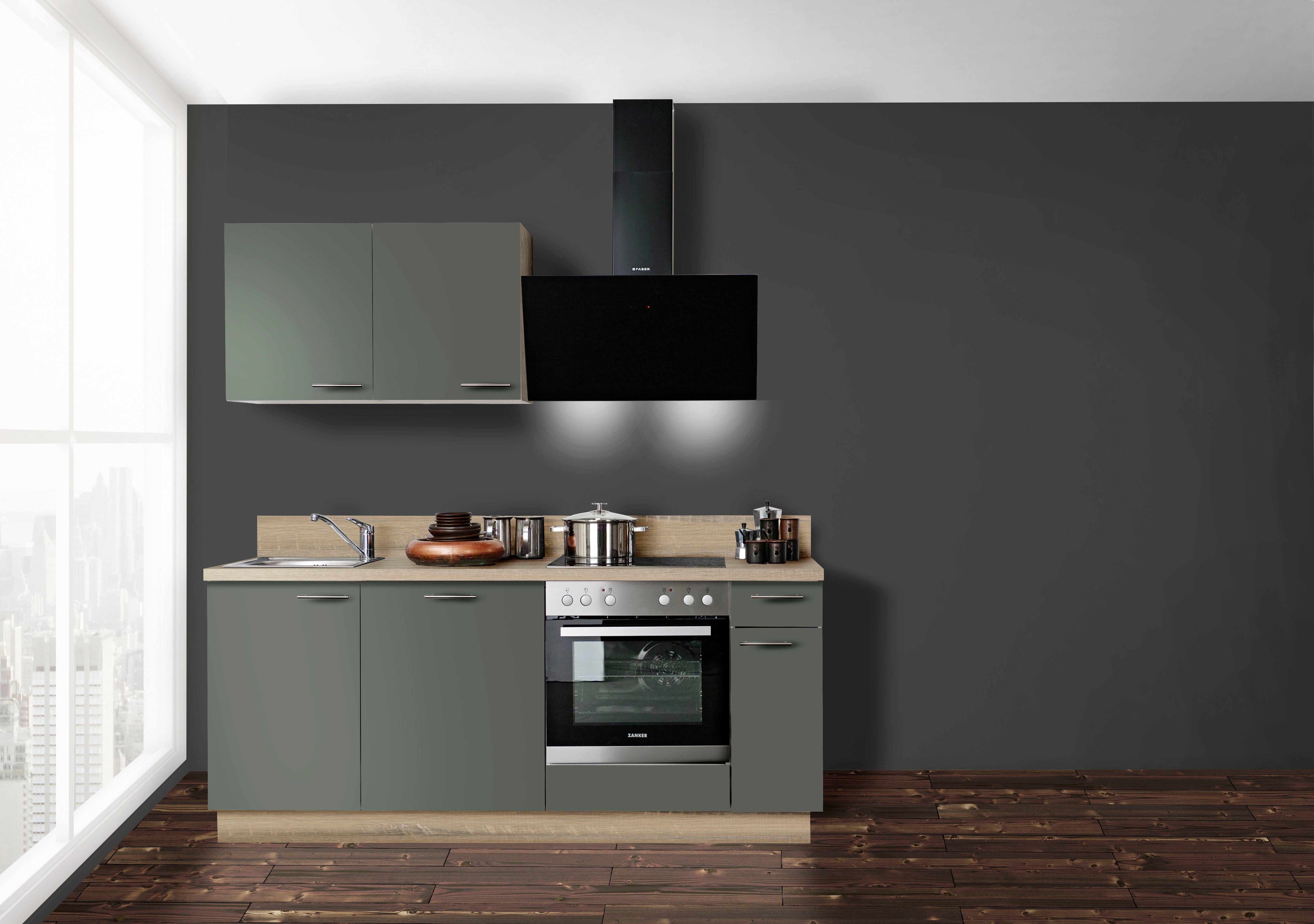 Express Küchen Küche Scafa, vormontiert, ohne E-Geräte, Vollauszug,  Soft-Close, Breite 200 cm