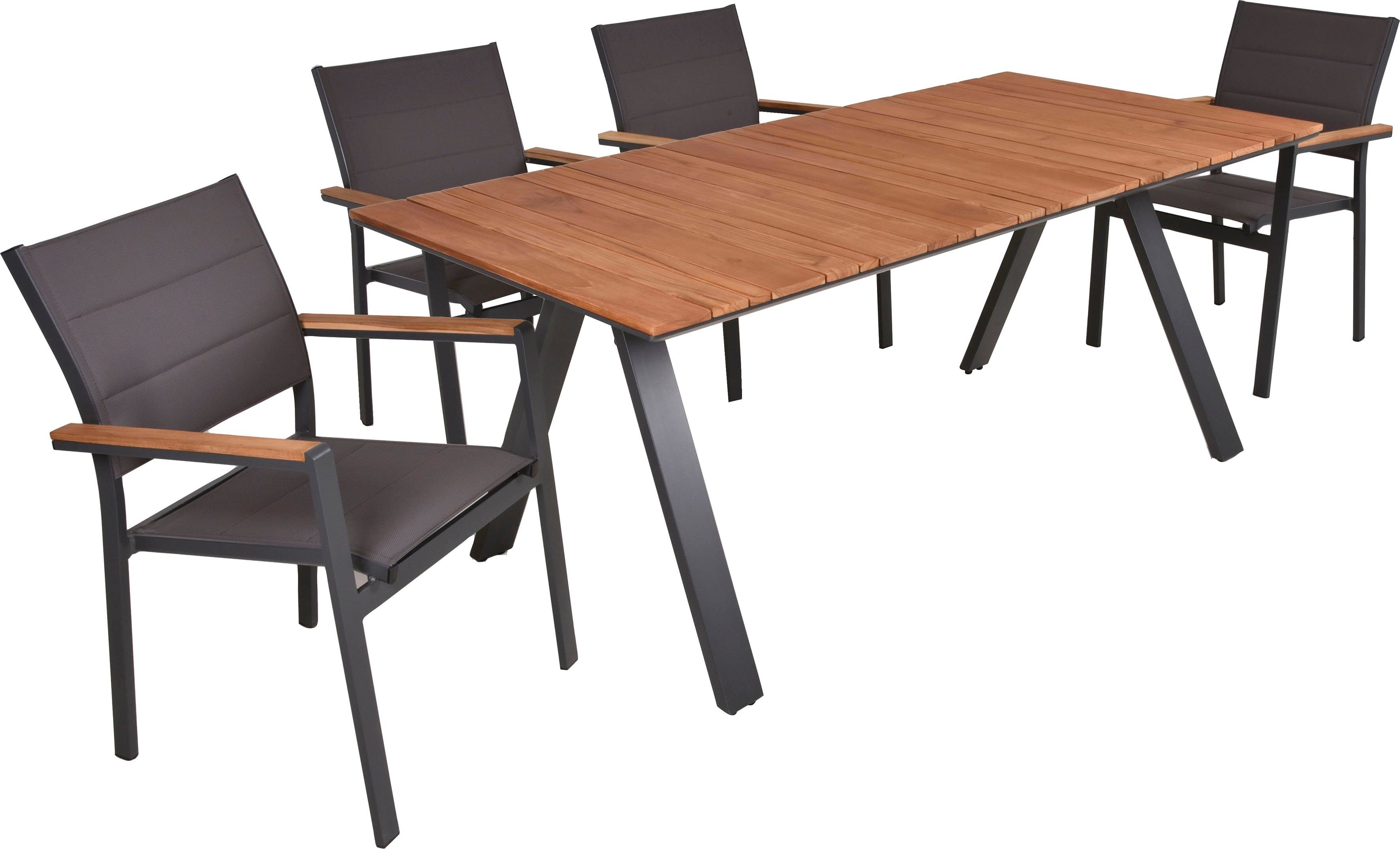 Garden Pleasure Garten-Essgruppe DAVINA, (5-tlg)
