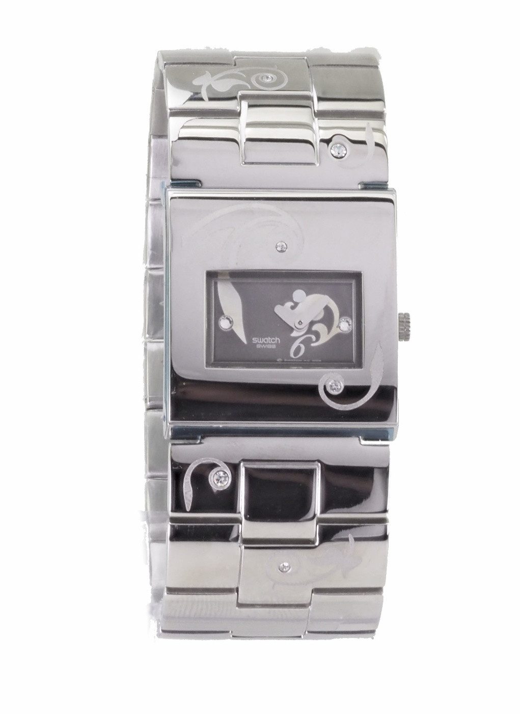 Swatch Quarzuhr Swatch Damen Quarz Uhr YUS103G DARK ATTITUDE X86