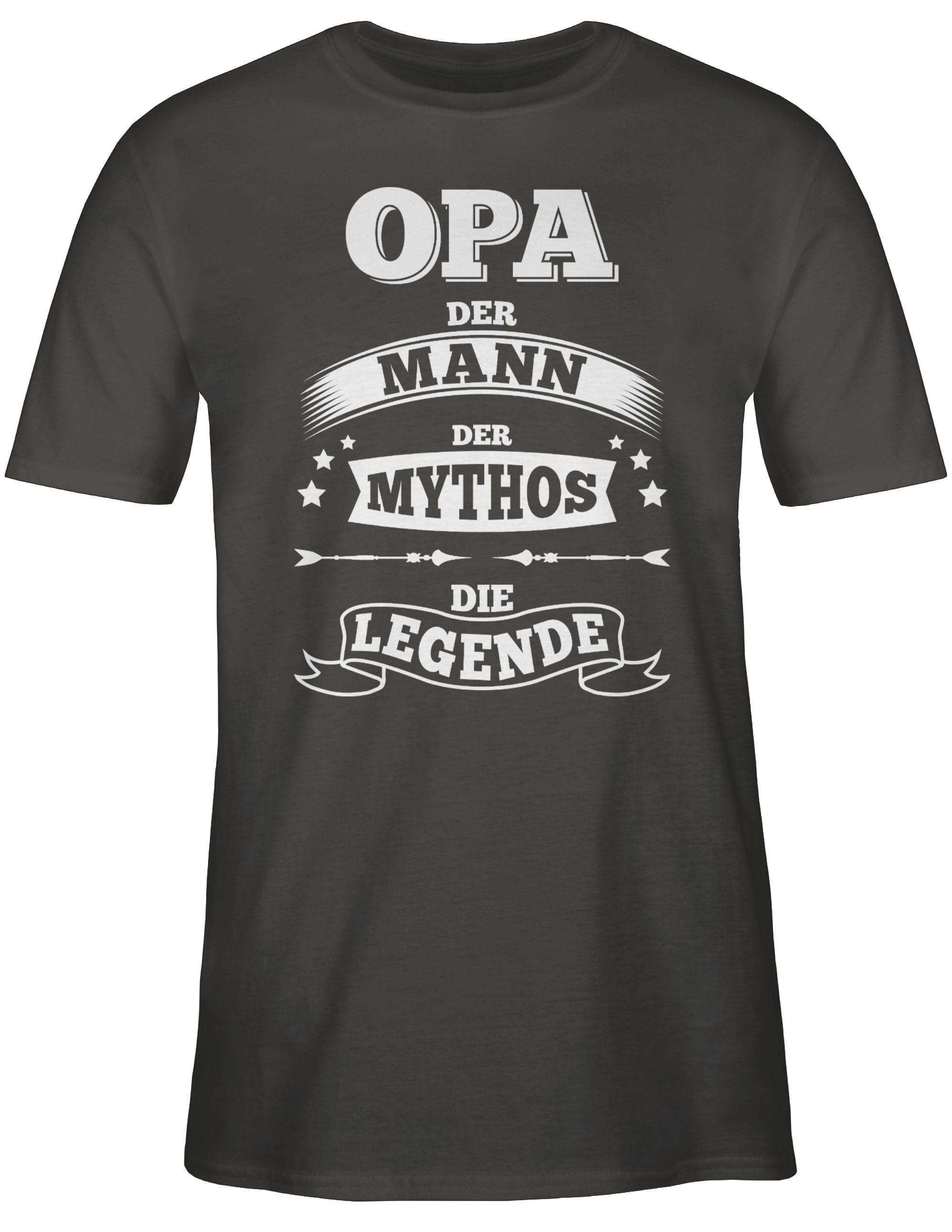 Shirtracer T-Shirt die Legende Opa Dunkelgrau Opa 3 Geschenke