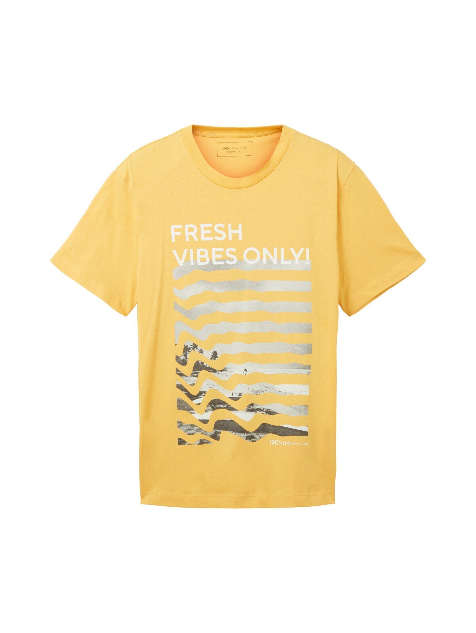 Fotoprint TOM fusion T-Shirt TAILOR mit Denim sun T-Shirt
