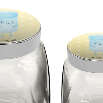 Mr. & Mrs. Panda Vorratsglas XL 2000ml Beste Freunde Salz - Gelb Pastell - Geschenk, fehlende Keyw, Premium Glas, (1-tlg), Vielseitig einsetzbar