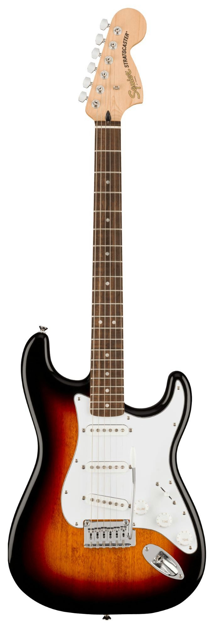 Squier E-Gitarre Affinity Stratocaster LRL 3-Color Sunburst, Stratocaster, mit Lorbeer-Griffbrett