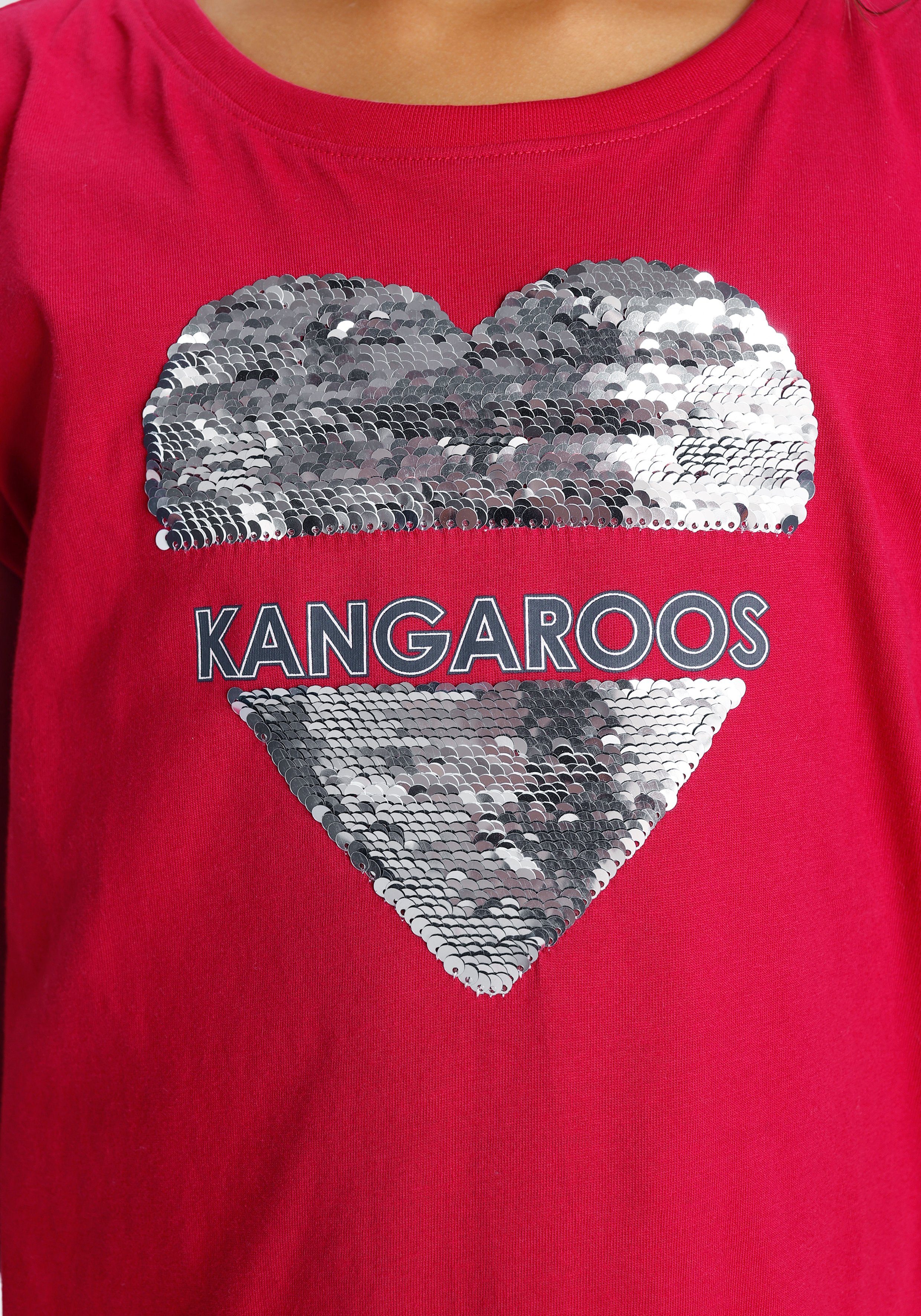 KangaROOS Wendepaillette T-Shirt Herz