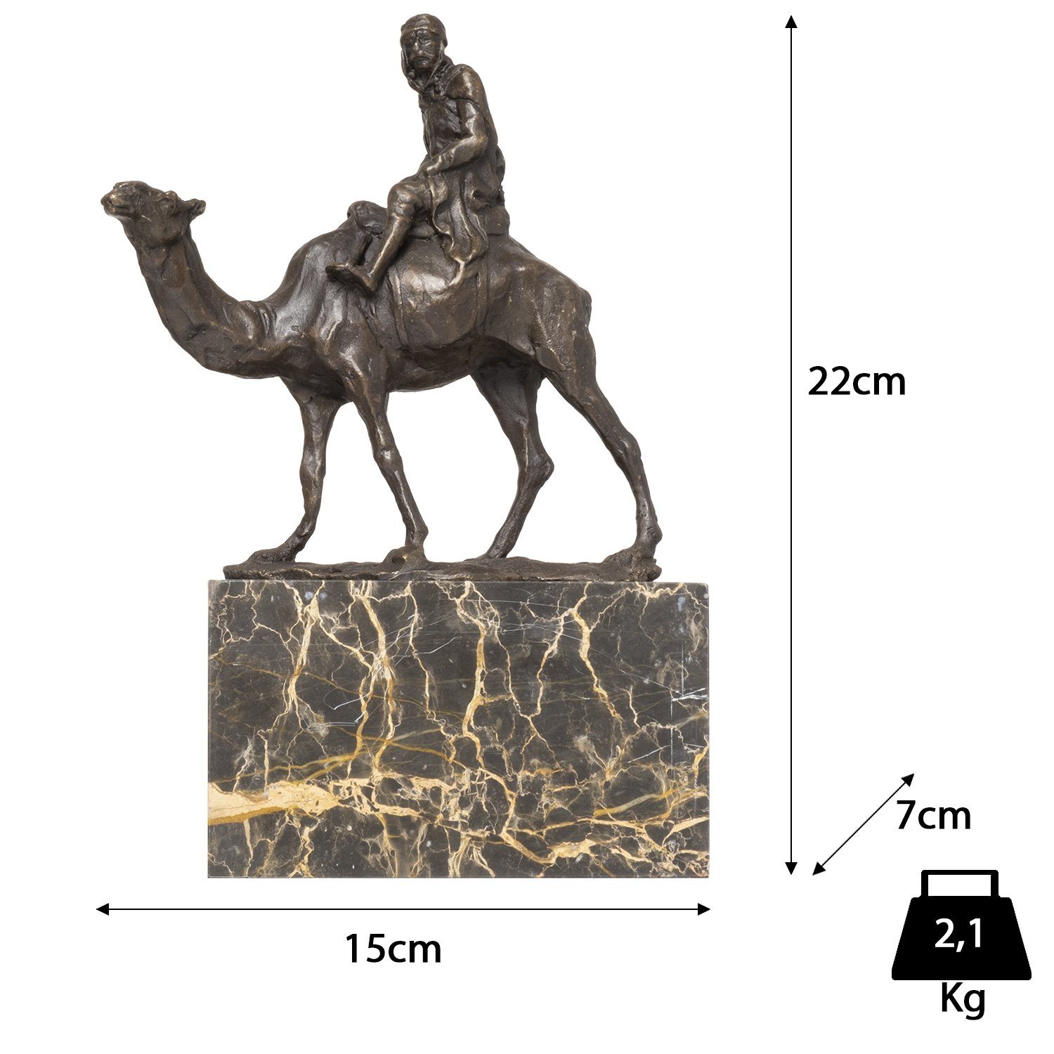 Regal Fiugren Bronzefigur für Reiter, Bronze Kamel und Skulptur Moritz