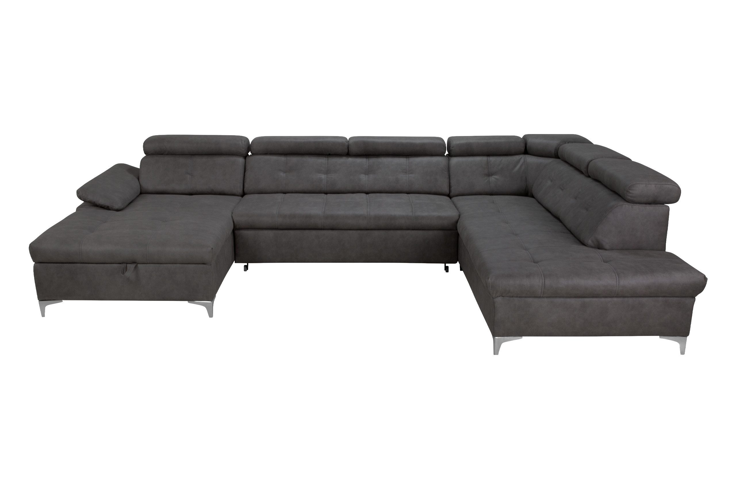GO. MÖBEL Wohnlandschaft U-Form "Satira 1" Sofa mit Schlaffunktion & verstellbaren Kopfstützen, Modernes U-Ecksofa – Komfortable Liegefläche & Armlehnen