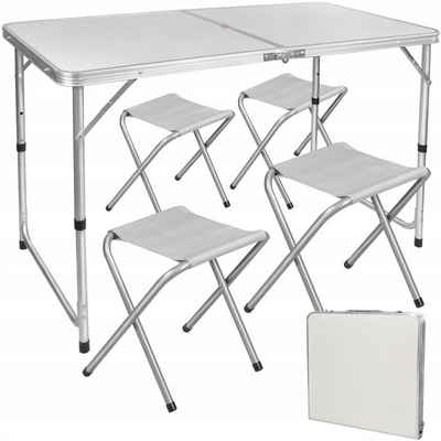 Redfink Campingtisch Camping-Tisch Set Klapptisch Klappbarer Mehrzwecktisch mit 4 Stühlen