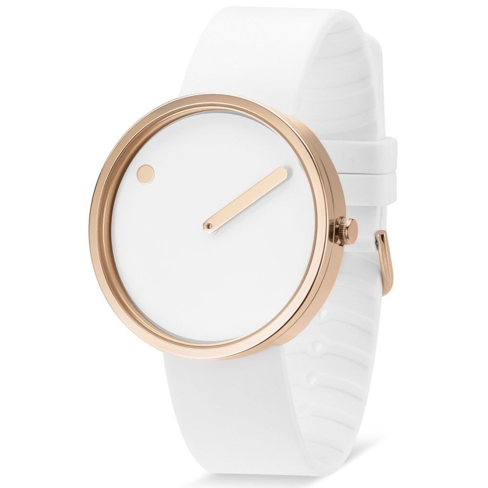 PICTO Quarzuhr PICTO Damen Armbanduhr 43383-0220r, weiß / rosé D. 40mm Silikonband