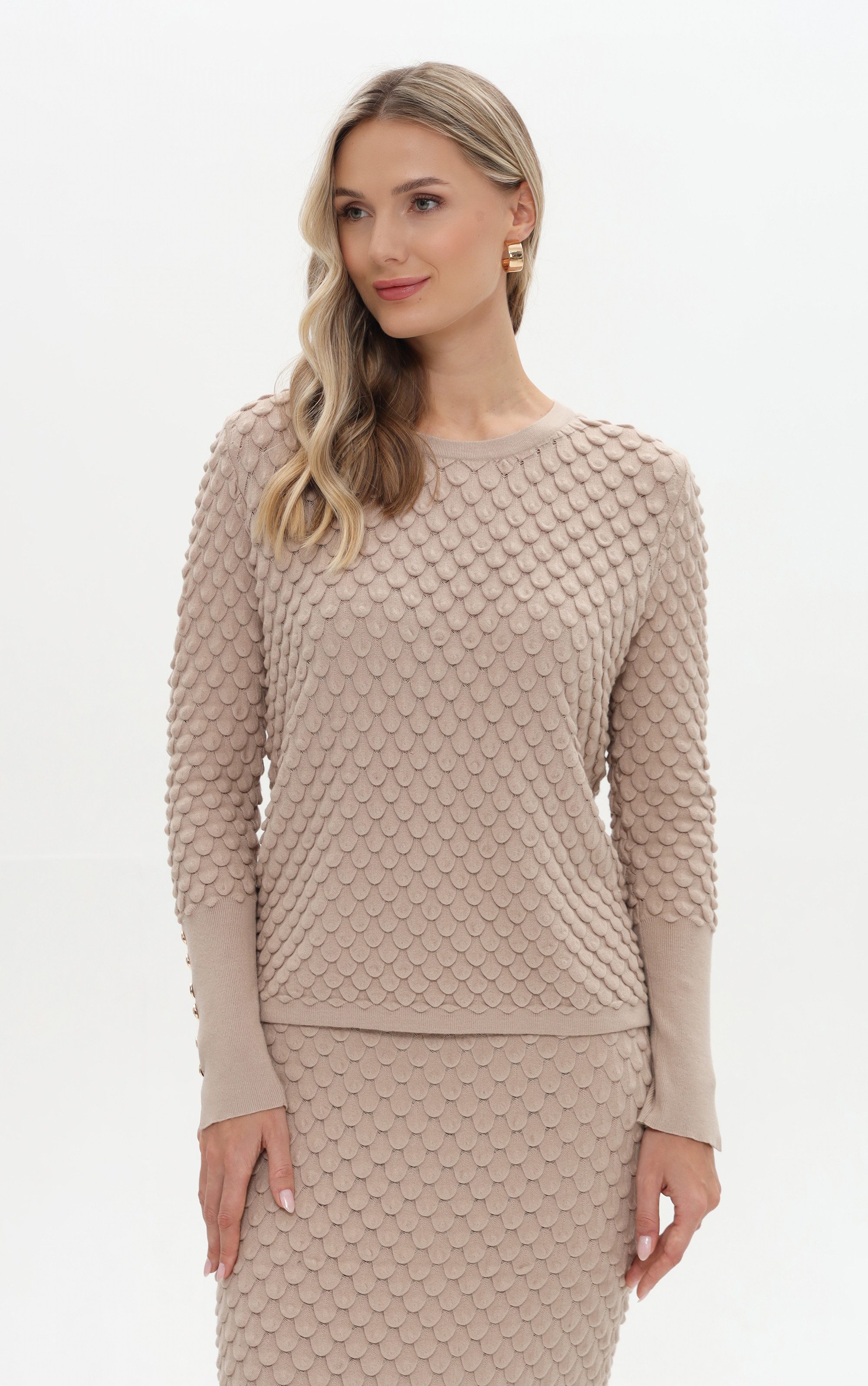 Passioni Strickpullover aus strukturiertem Strick günstig online kaufen