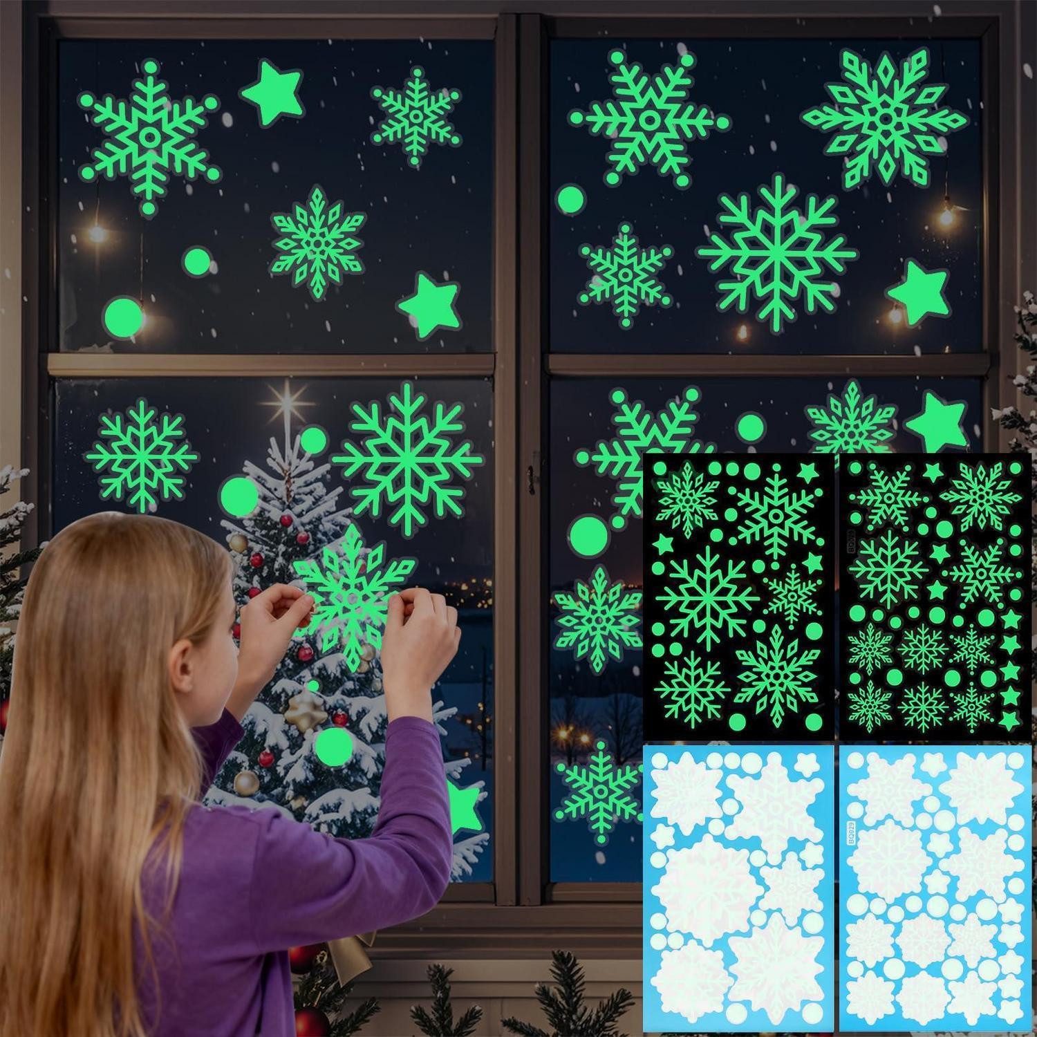 LuxusKollektion Beleuchtetes Fensterbild Fensterbilder Weihnachten 124 Stk Fluoreszierend