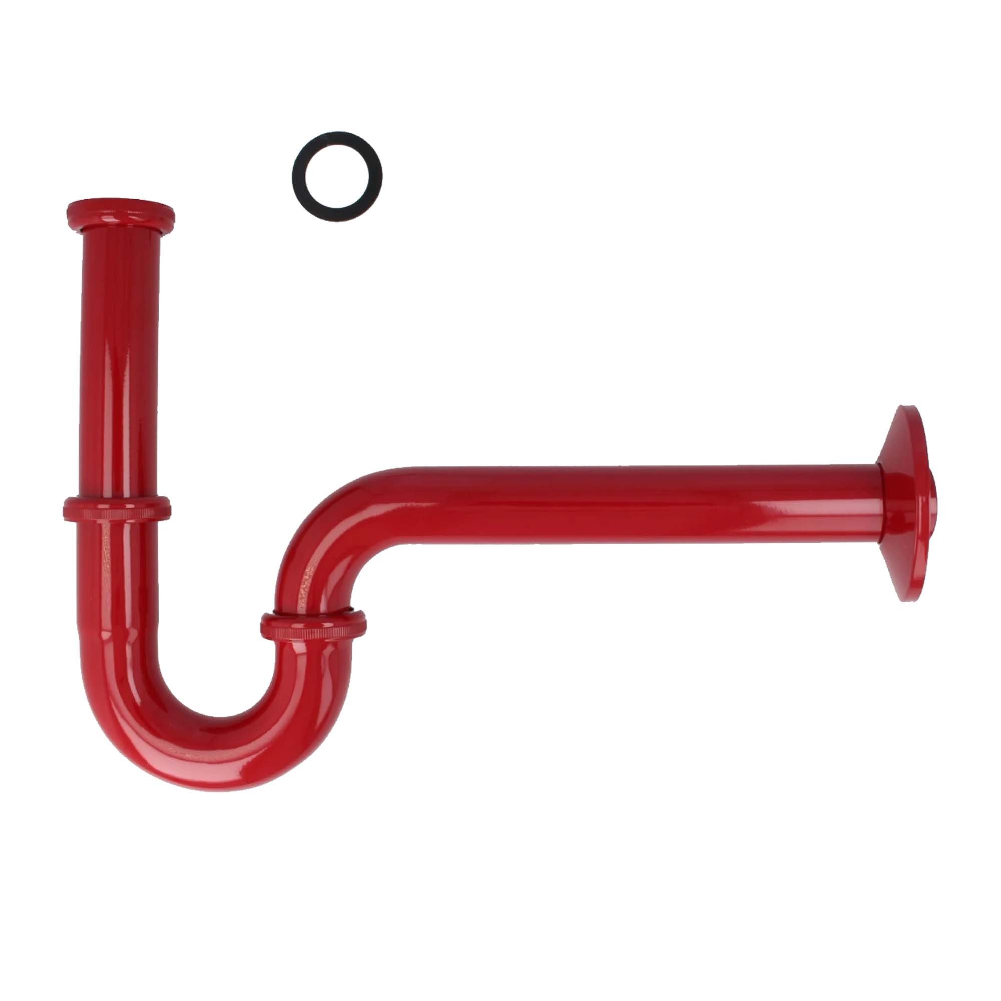 Siphon PROFI Röhrengeruchsverschluss Siphon extra lang rot RAL 3003