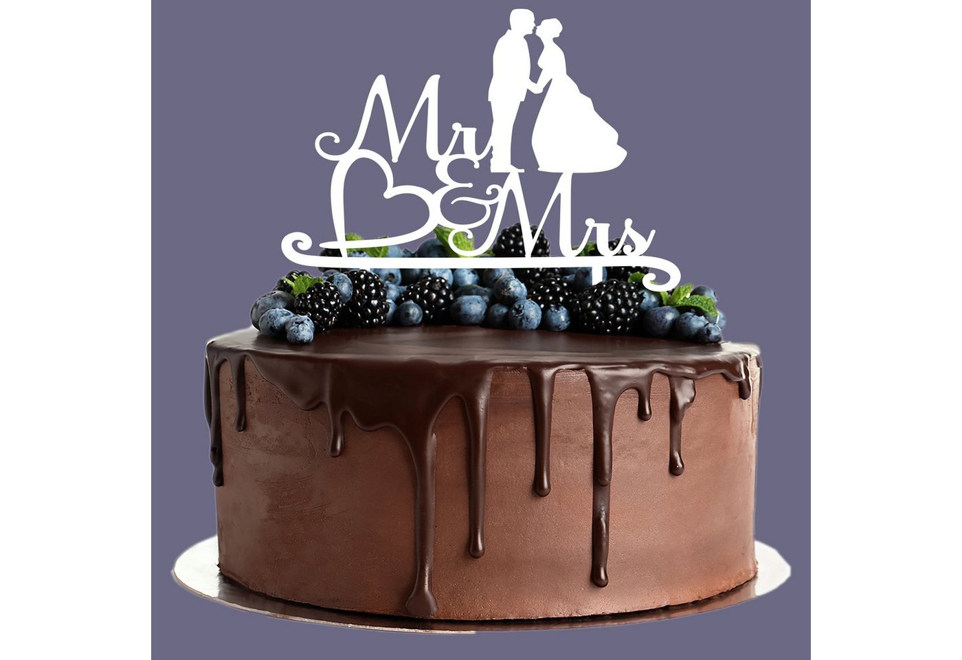 AREA17 Tortenstecker Cake Topper aus Acryl zur Hochzeit, Mr & Mrs, (Kuchendeko Tortenstecker, verschiedene Farben, Kuchendekoration und Tortenschmuck), 100% Made in Germany