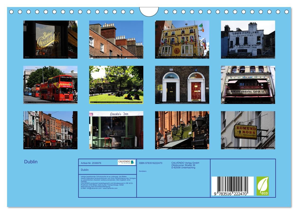 Thumbnail - CALVENDO Wandkalender Dublin (Wandkalender 2026 DIN A4 quer), CALVENDO Monatskalender