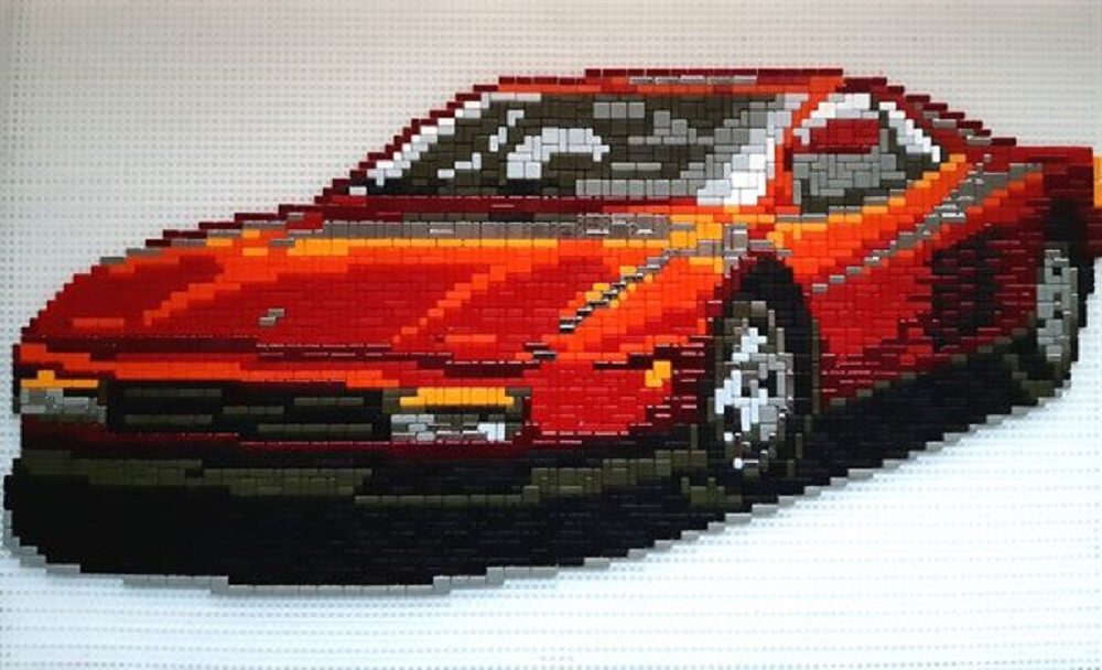 Stick it Steckpuzzle Roter Metallic-Flitzer, 2500 Puzzleteile, Bildgröße: 53 cm x 26 cm