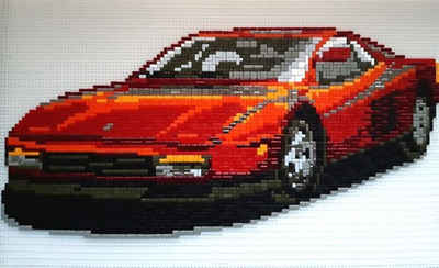 Stick it Steckpuzzle Roter Metallic-Flitzer, 2500 Puzzleteile, Bildgröße: 53 cm x 26 cm