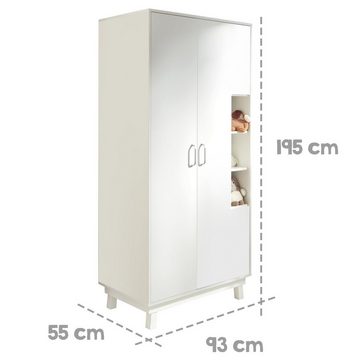 roba® Kleiderschrank Nordic weiss seitenverkehrt montierbar, abnehmbare Fußkonstruktion