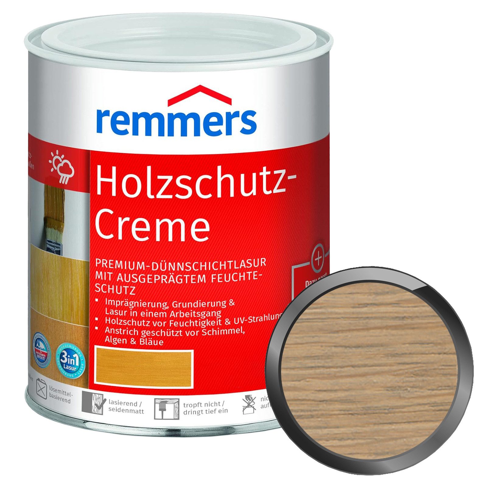 Remmers Holzschutzlasur HOLZSCHUTZ-CREME - 2.5 LTR