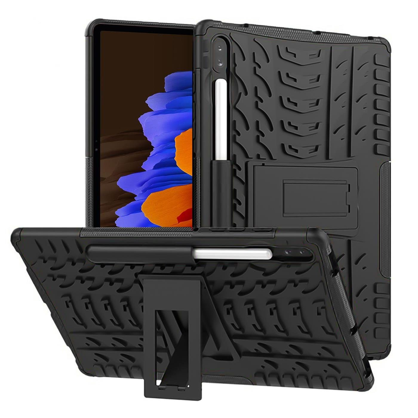 CoolGadget Tablet-Hülle Hybrid Outdoor Hülle 12,4 Zoll, Hülle massiv robuste Outdoor Schutzhülle für Samsung Tab S7 FE / S7 Plus Tablet Back Case