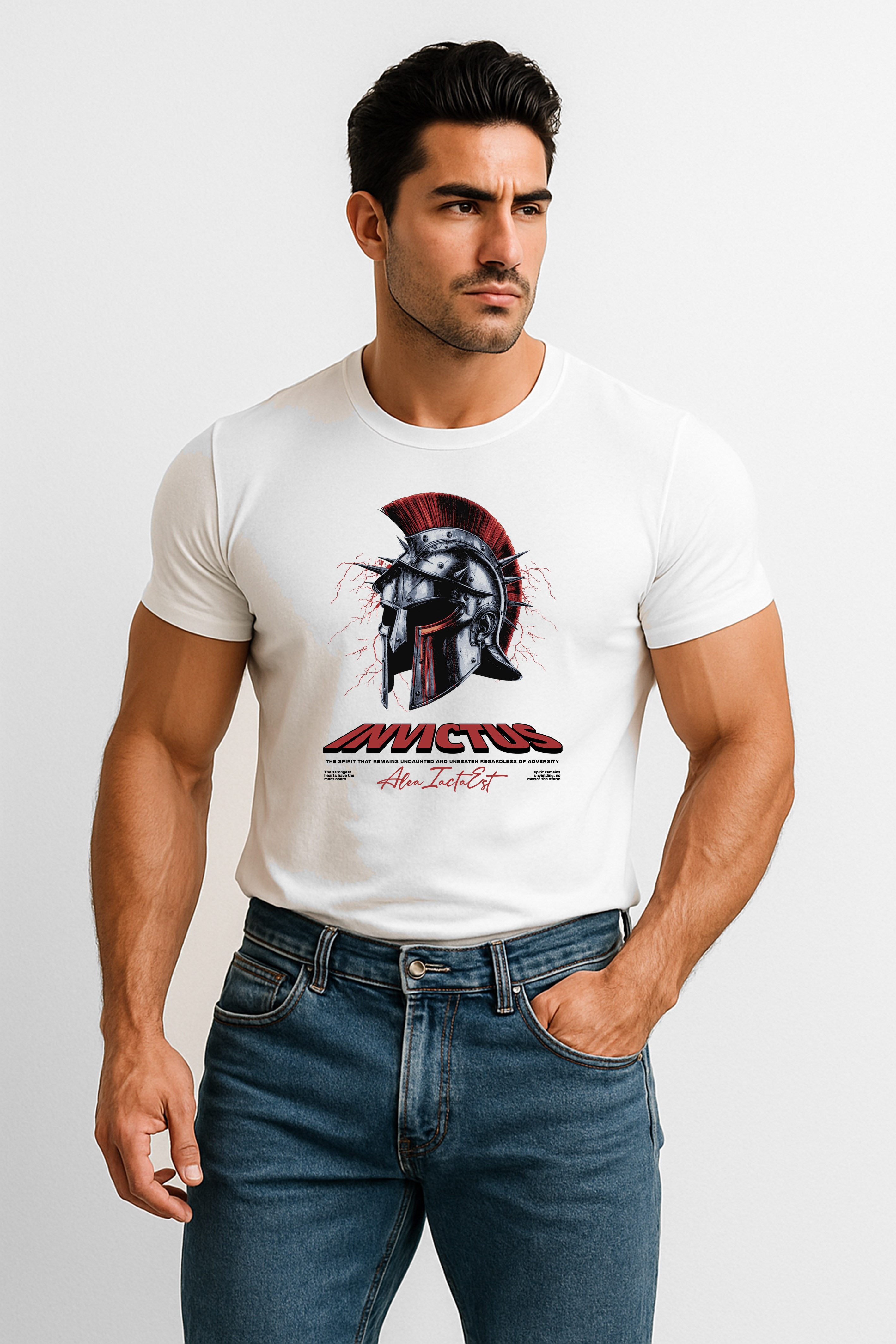 T-Shirt Herren „Invictus Gladiator“ Hochwertiger Frontprint, robust & stylisch