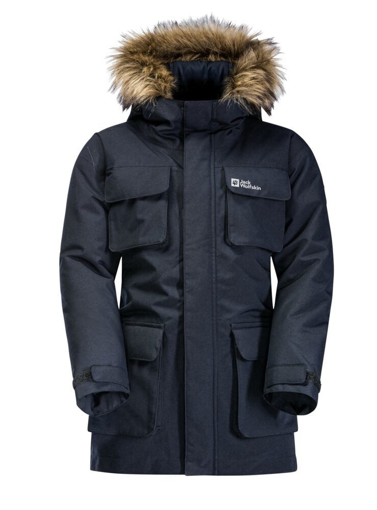 Jack Wolfskin Winterjacke Glacier Peak Parka (wasserdicht, winddicht) nachtblau Kinder (164-176)