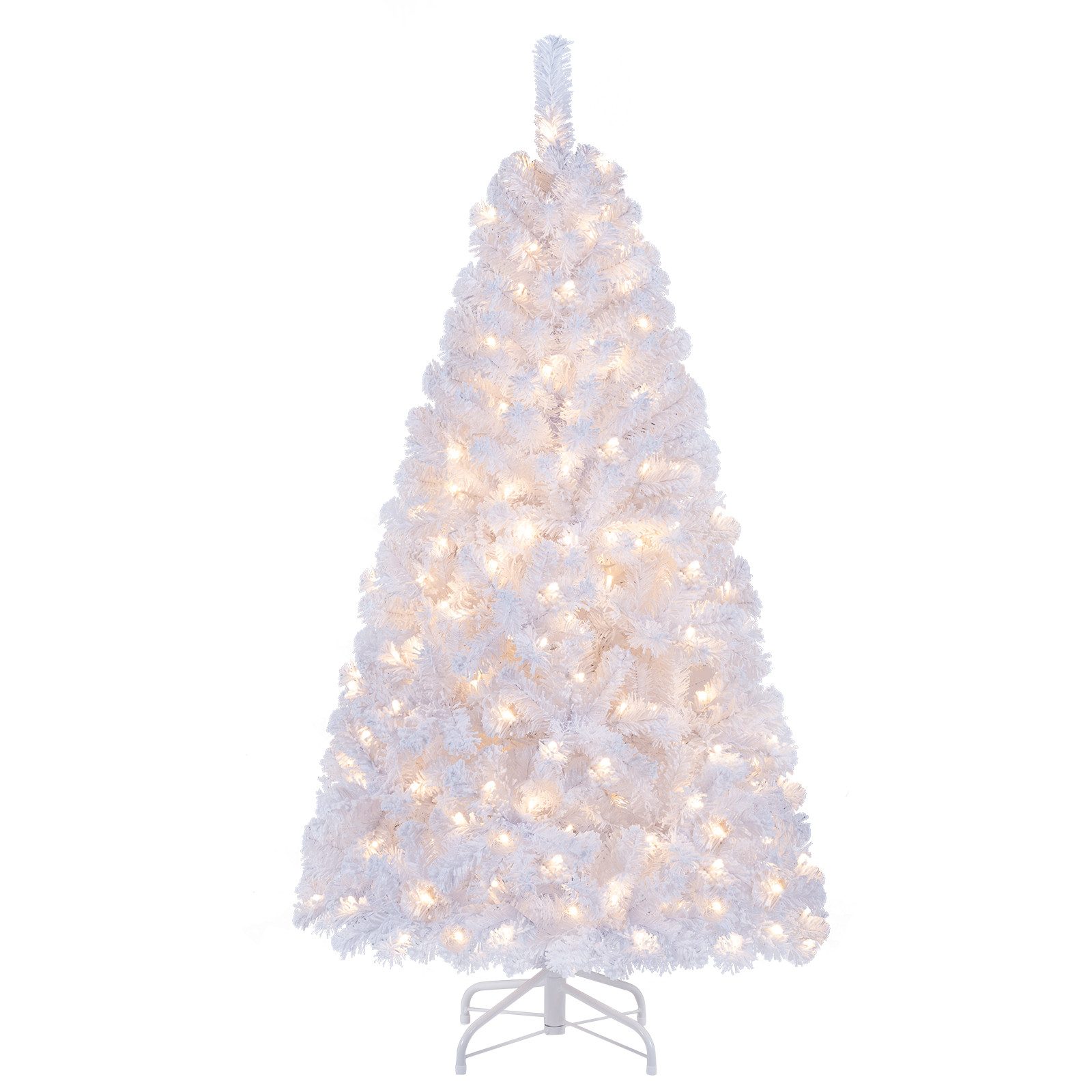 COSTWAY Künstlicher Weihnachtsbaum klappbarer Tannenbaum, mit 8 Beleuchtungsmodi, 474/770 Zweigspitzen