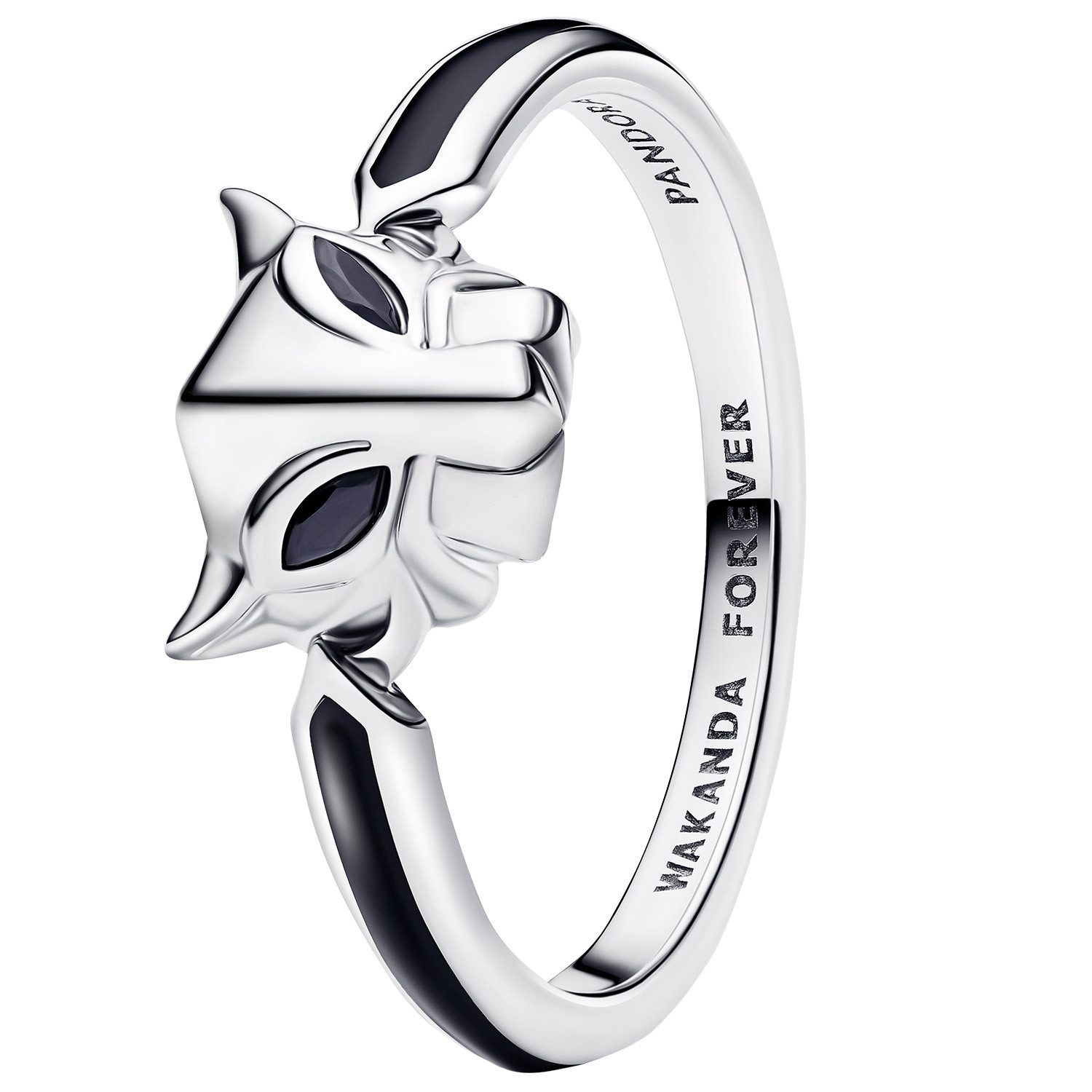 Pandora Silberring Damen-Marvel Schwarzer Panther Silber