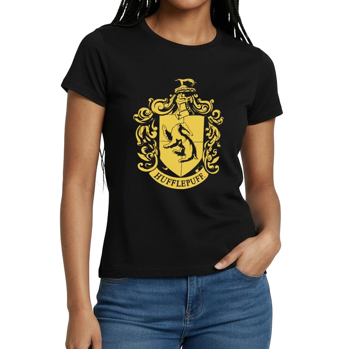 T-Shirt Harry Potter Hufflepuff Wappen Frauen T-Shirt