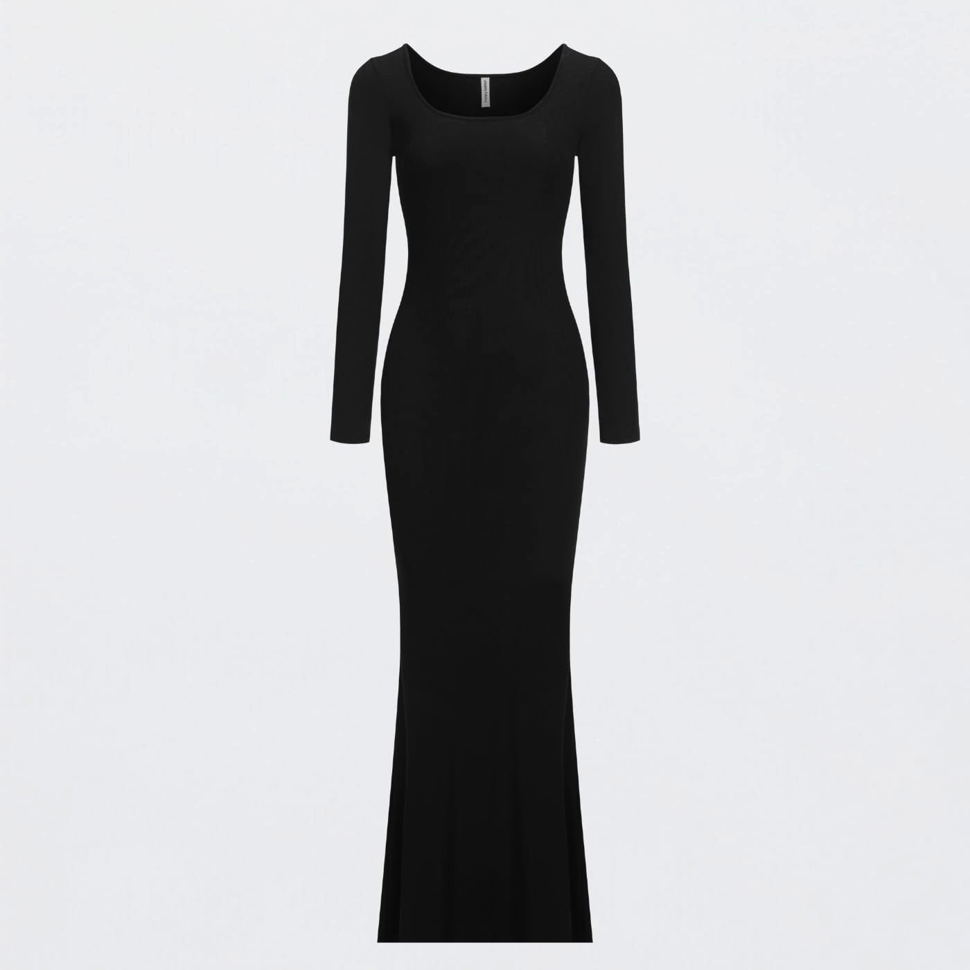 cfab by creamy fabrics Jerseykleid Ribbed Long Sleeve Maxikleid-Schwarz-M ( günstig online kaufen