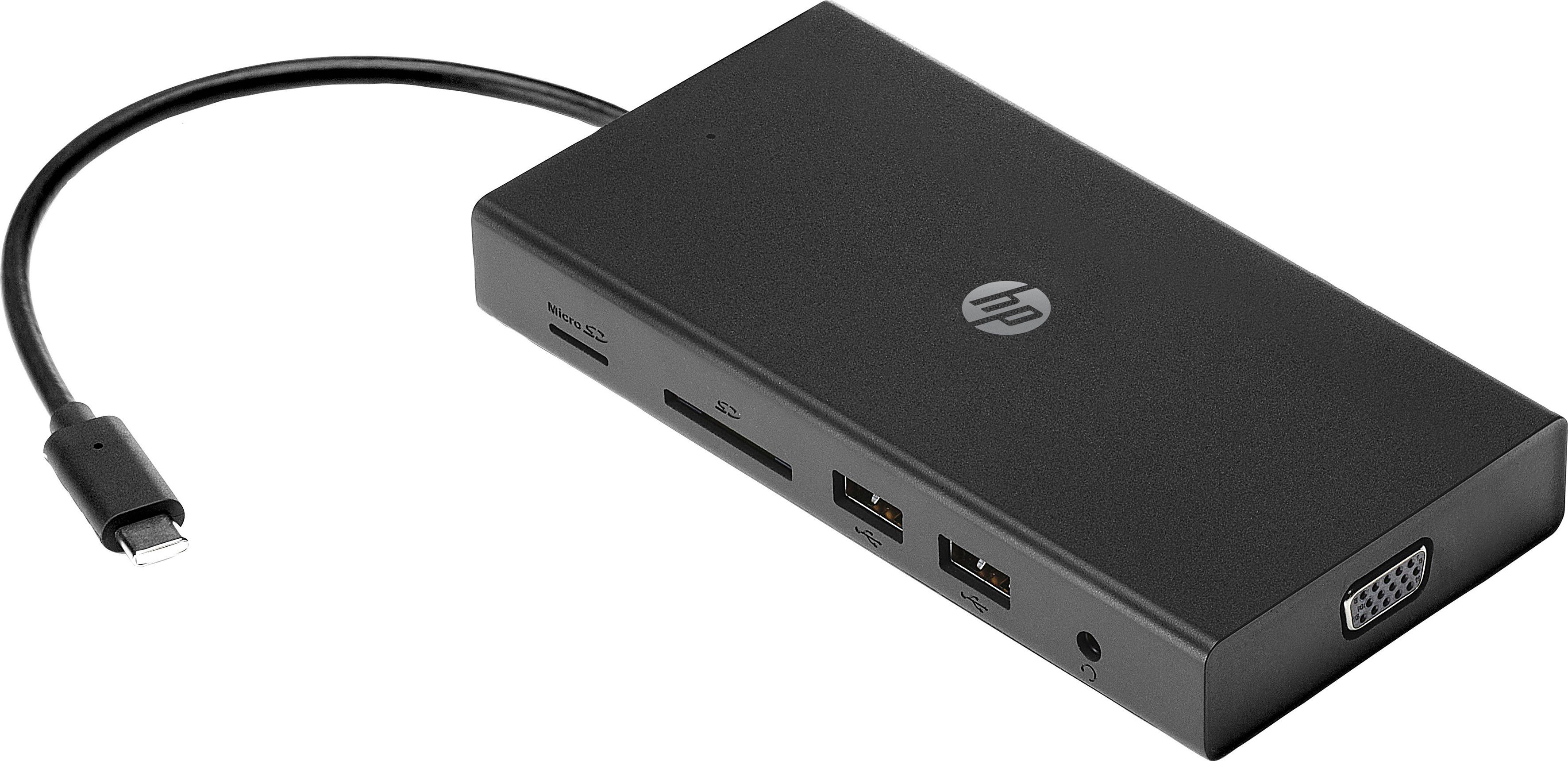 HP USB-C-Reisehub mit mehreren Anschlüssen Adapter zu 3,5-mm-Klinke, USB 2.0, VGA