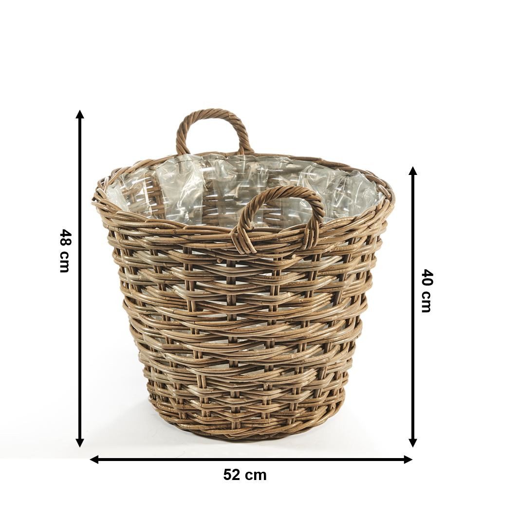 Kobolo Pflanzkübel Pflanzkorb Rattan rund mit günstig online kaufen