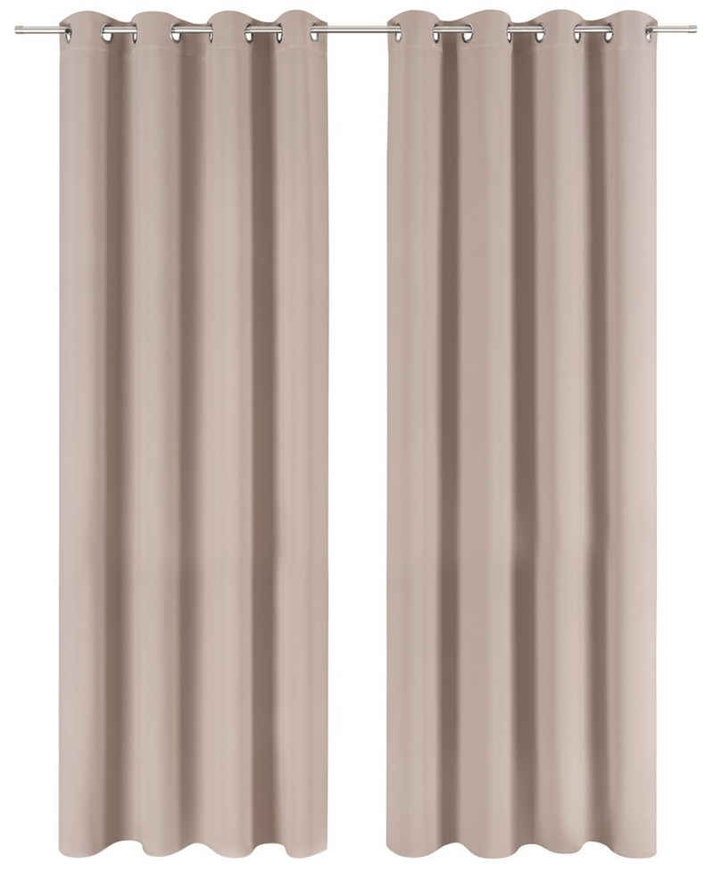 Verdunkelungsvorhang »2er-Set Gardinen Verdunkelungsvorhang Blickdicht«, Blumtal, Ösen (2 St), Eleganter Vorhang mit Ösen