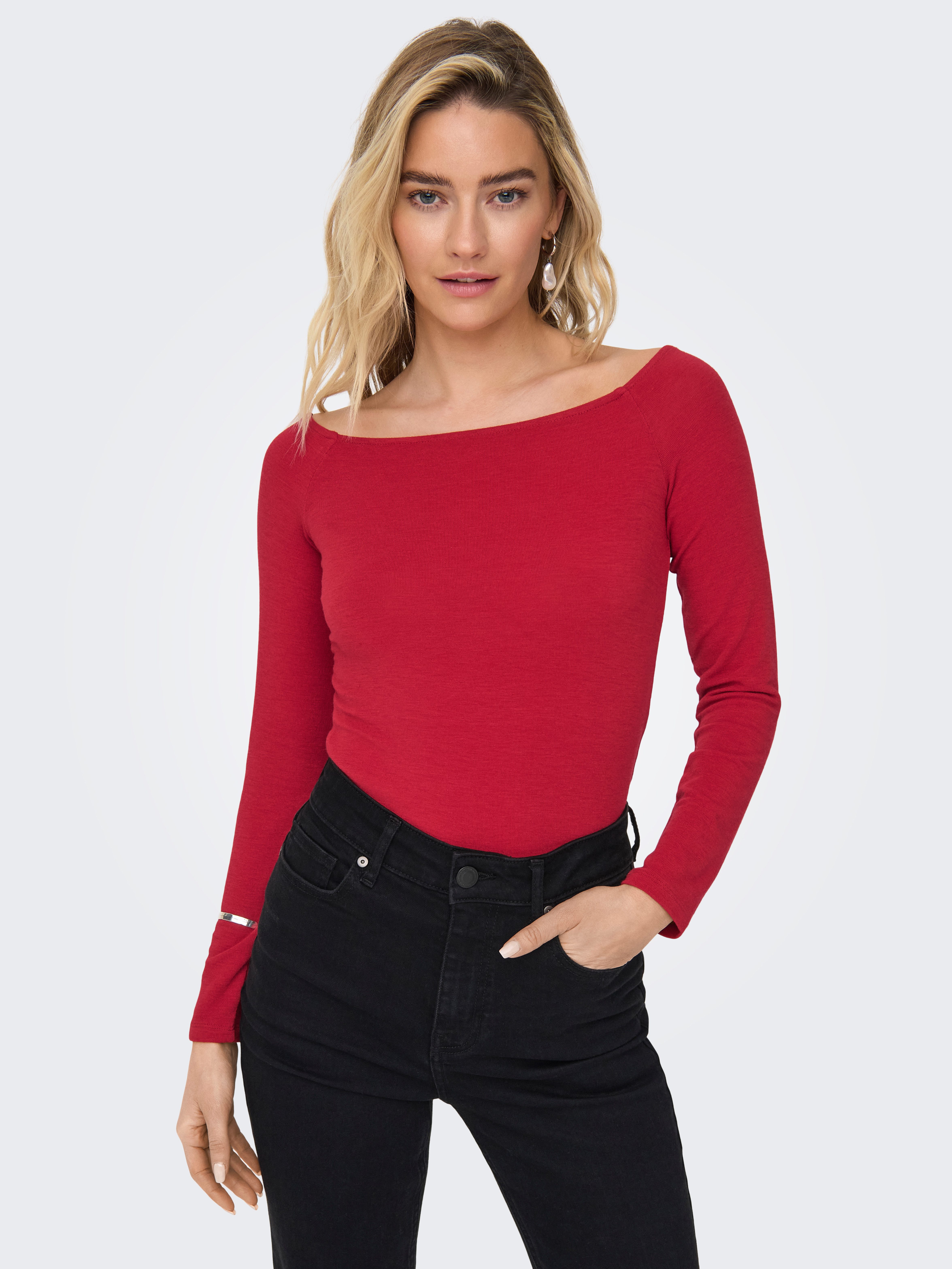 ONLY Langarmshirt ONLGLAMOUR L/S BOAT NECK günstig online kaufen