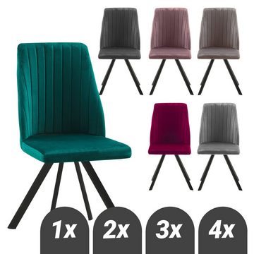 TRISENS Polsterstuhl Penelopa (1, 2, 3 oder 4 Stühle, 1 St), Essstuhl mit stabilem Metallgestell Küchenstuhl in edler Velvetoptik
