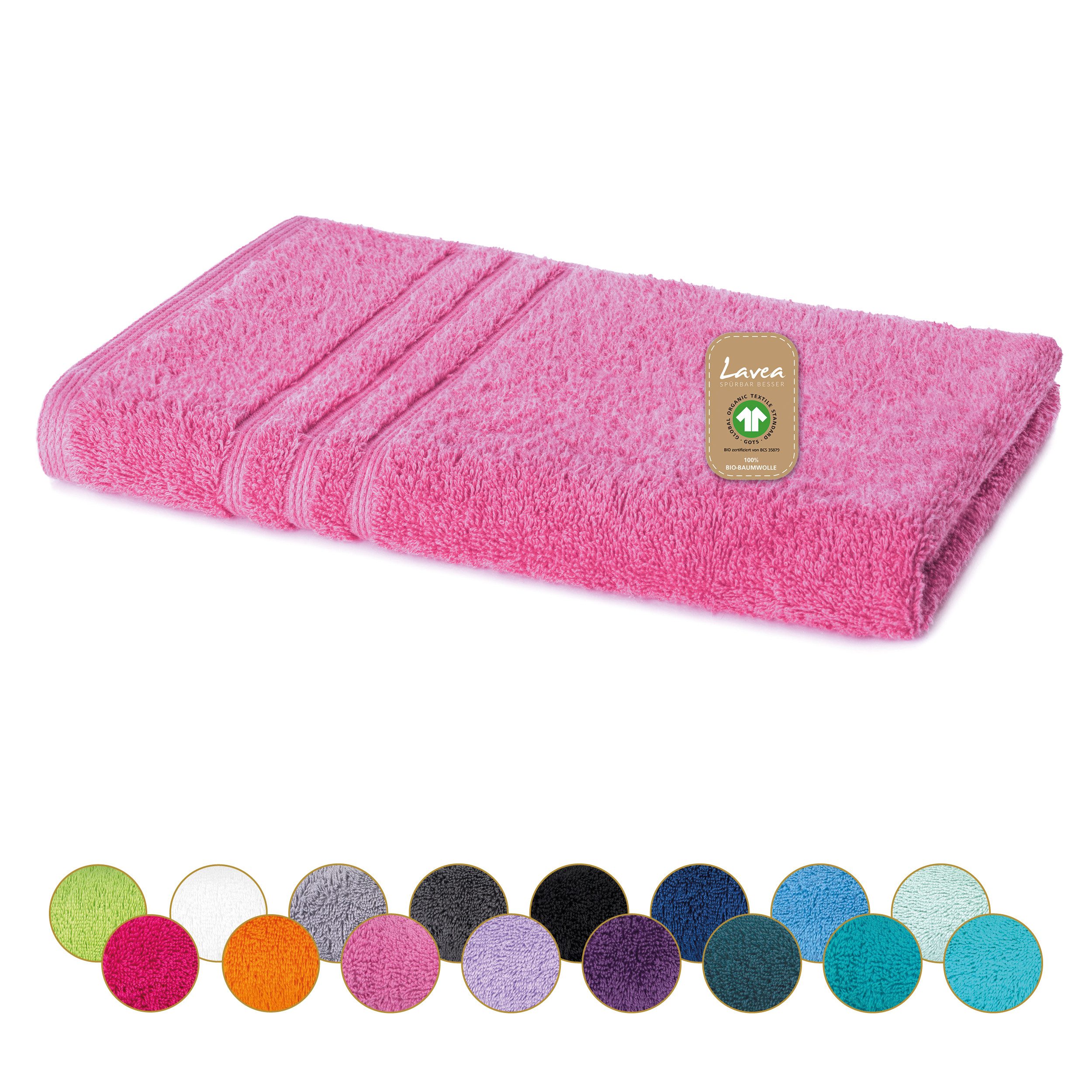 Lavea Handtücher Bali Handtuch 50x100 cm, Sporthandtuch, Fitness-Handtuch, Weiches Bio-Baumwollfrottee (1-St), pflegeleicht, GOTS-zertifiziert, extra saugstark mit 500g/m²