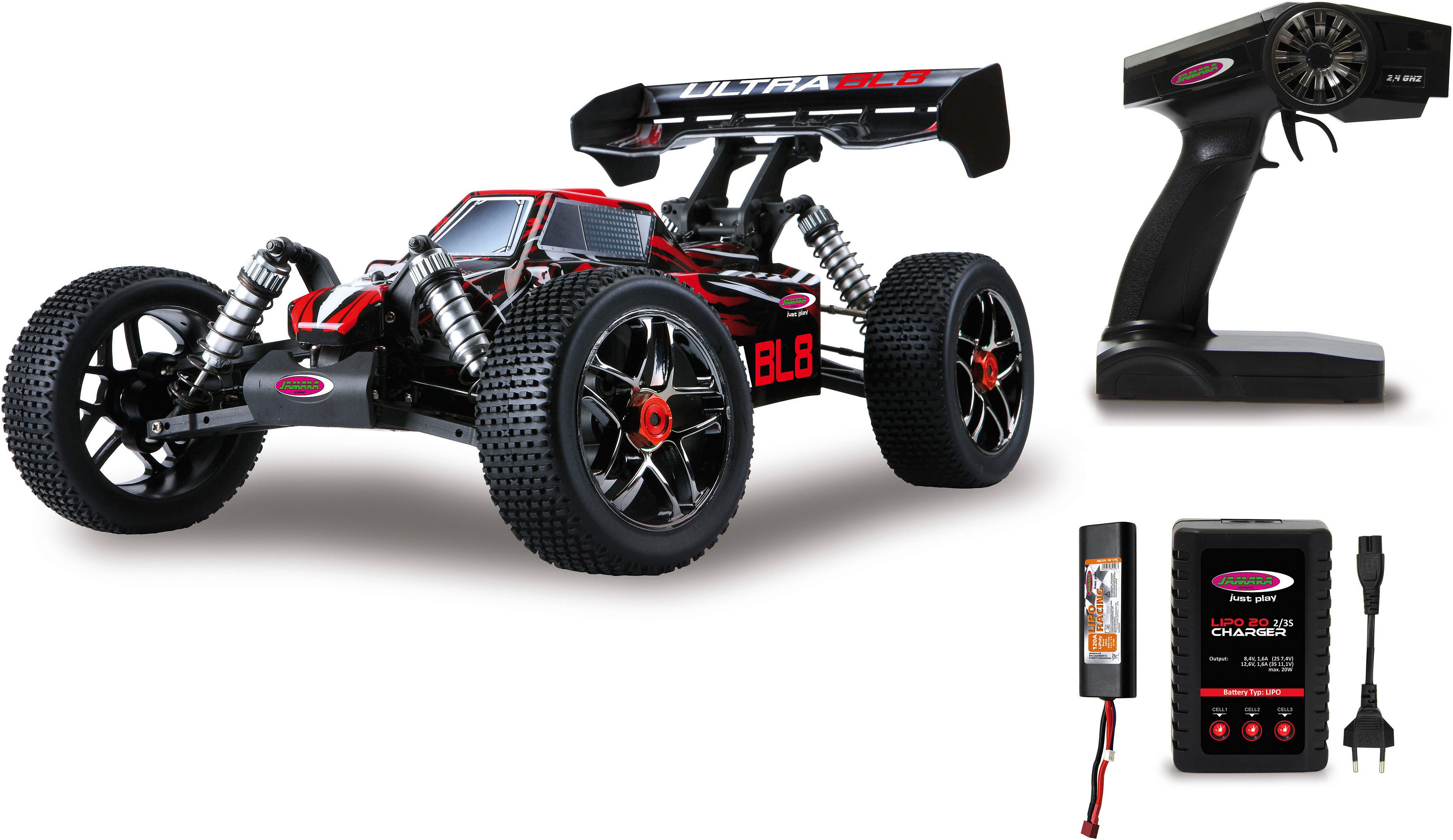 Jamara RC-Buggy Ultra BL8 Buggy 4WD, 1:8, Lipo 2,4GHz, mit Allradantrieb