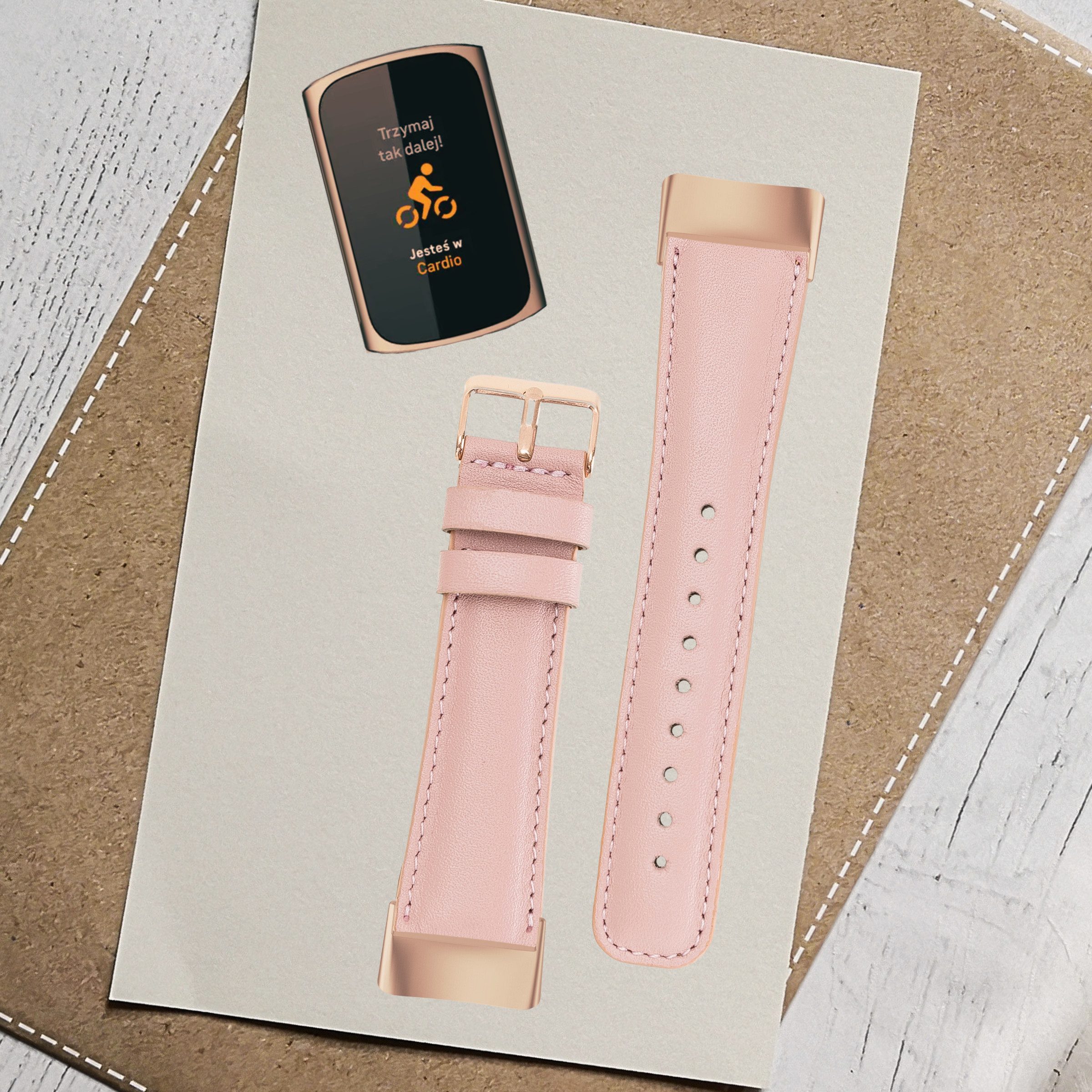 Renna Leather Uhrenarmband Fitbit Charge 5 6 Leder Smart Uhrenarmband