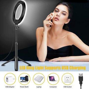 SYOSIN Ringlicht 8'' LED-Ringlicht: Perfekte Beleuchtung für TikTok und Selfies, Kompakt, vielseitig, optimale Ausleuchtung.