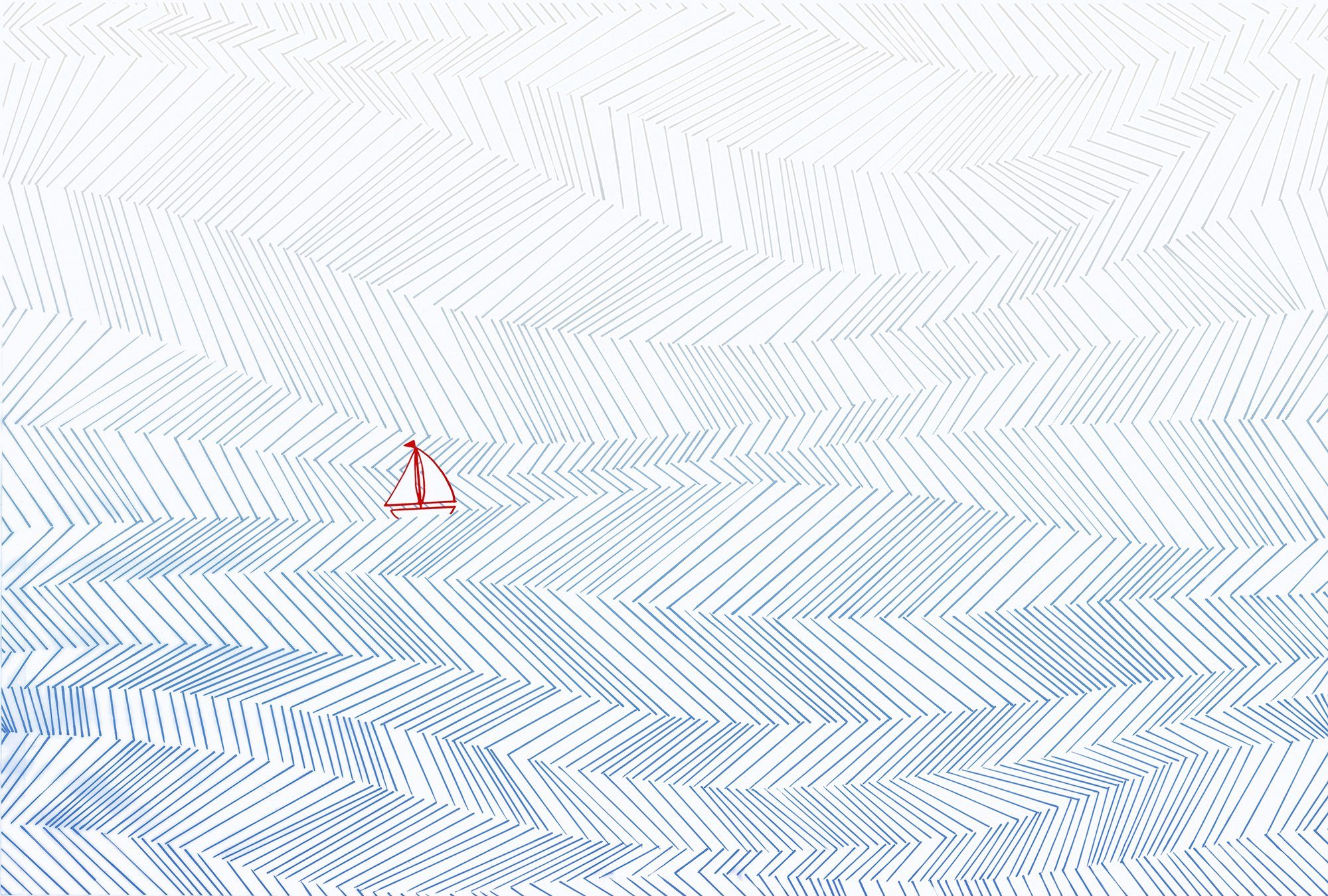 Architects Paper Fototapete Atelier 47 Waves Artwork 3, glatt, geometrisch, (4 St), Vlies, Wand, Schräge, Decke