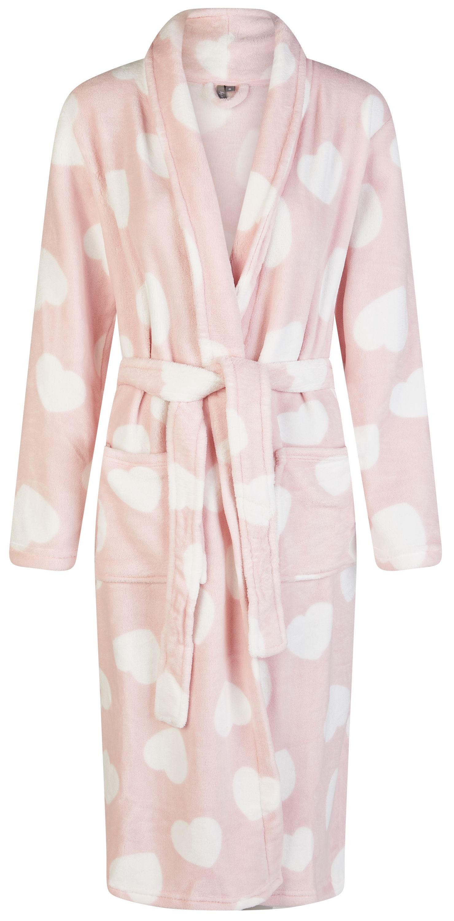 By Louise Damenbademantel Snowfall Grace, Polyester, Schalkragen, Gürtel