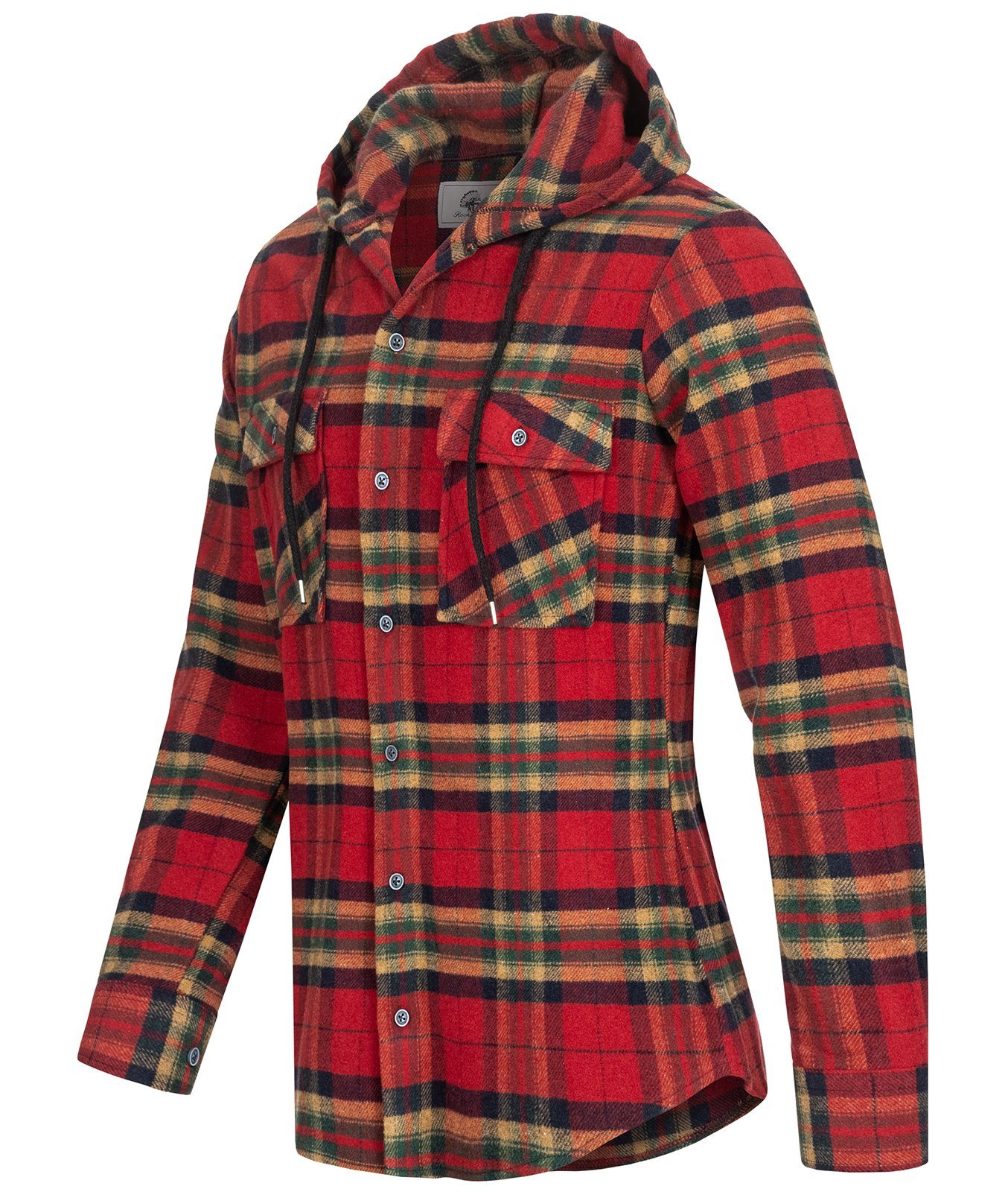 Rock Creek Flanellhemd Herren Hemd Flanellhemd mit Kapuze H-257
